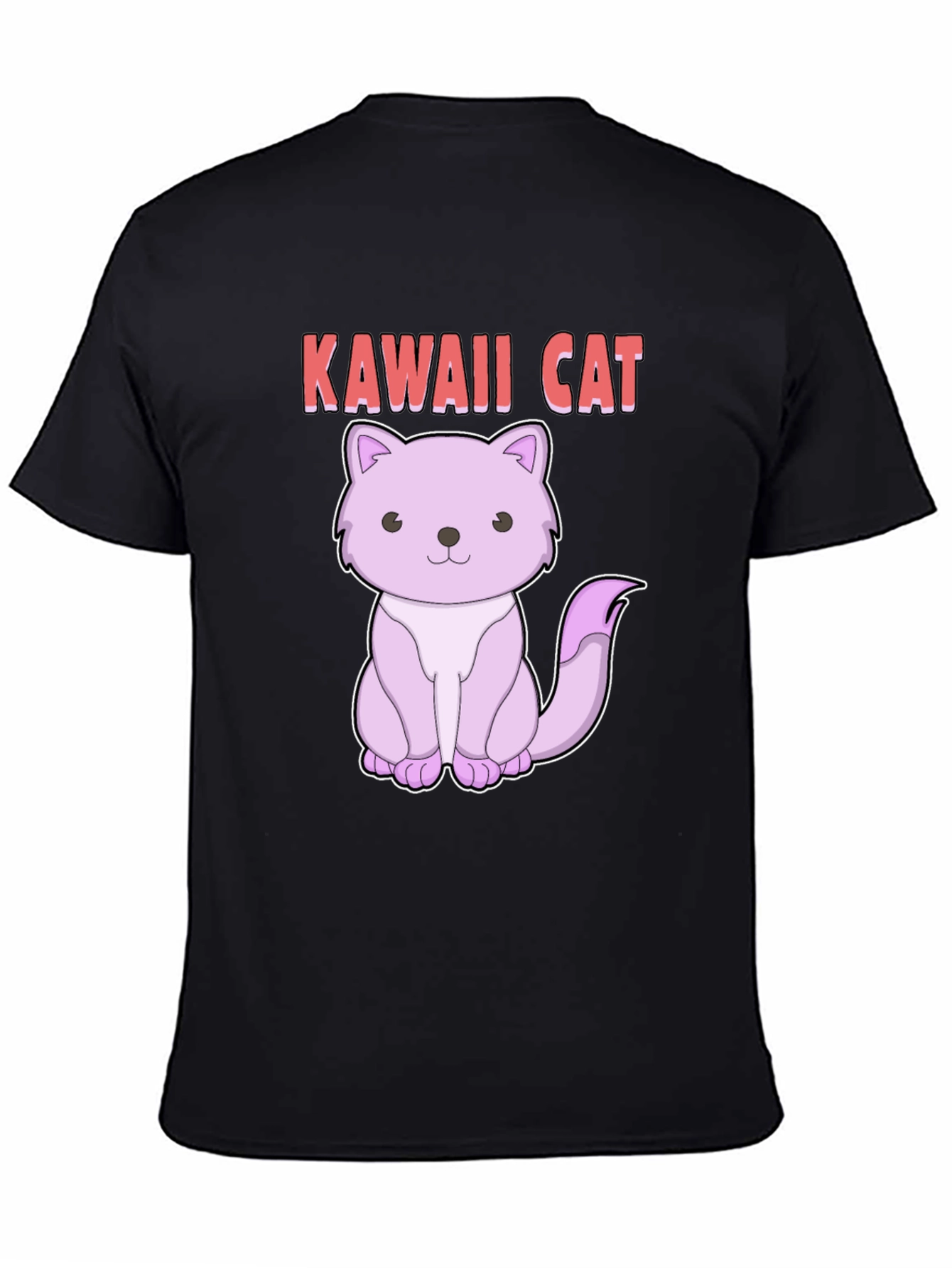 Black Kawaii Cat Graphic Tee - Cute Anime Style Shirt view 4