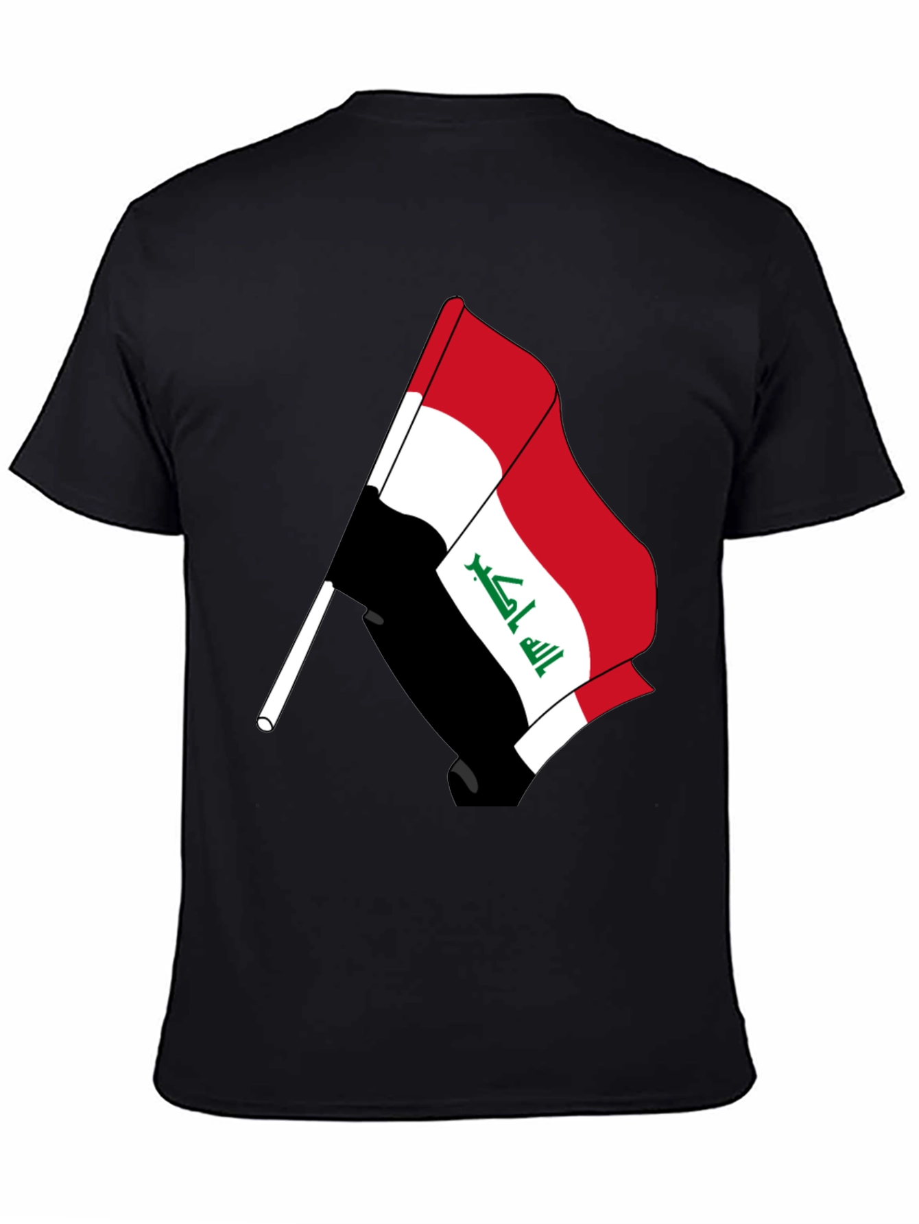Black Iraq Flag T-Shirt - Patriotic Pride view 4