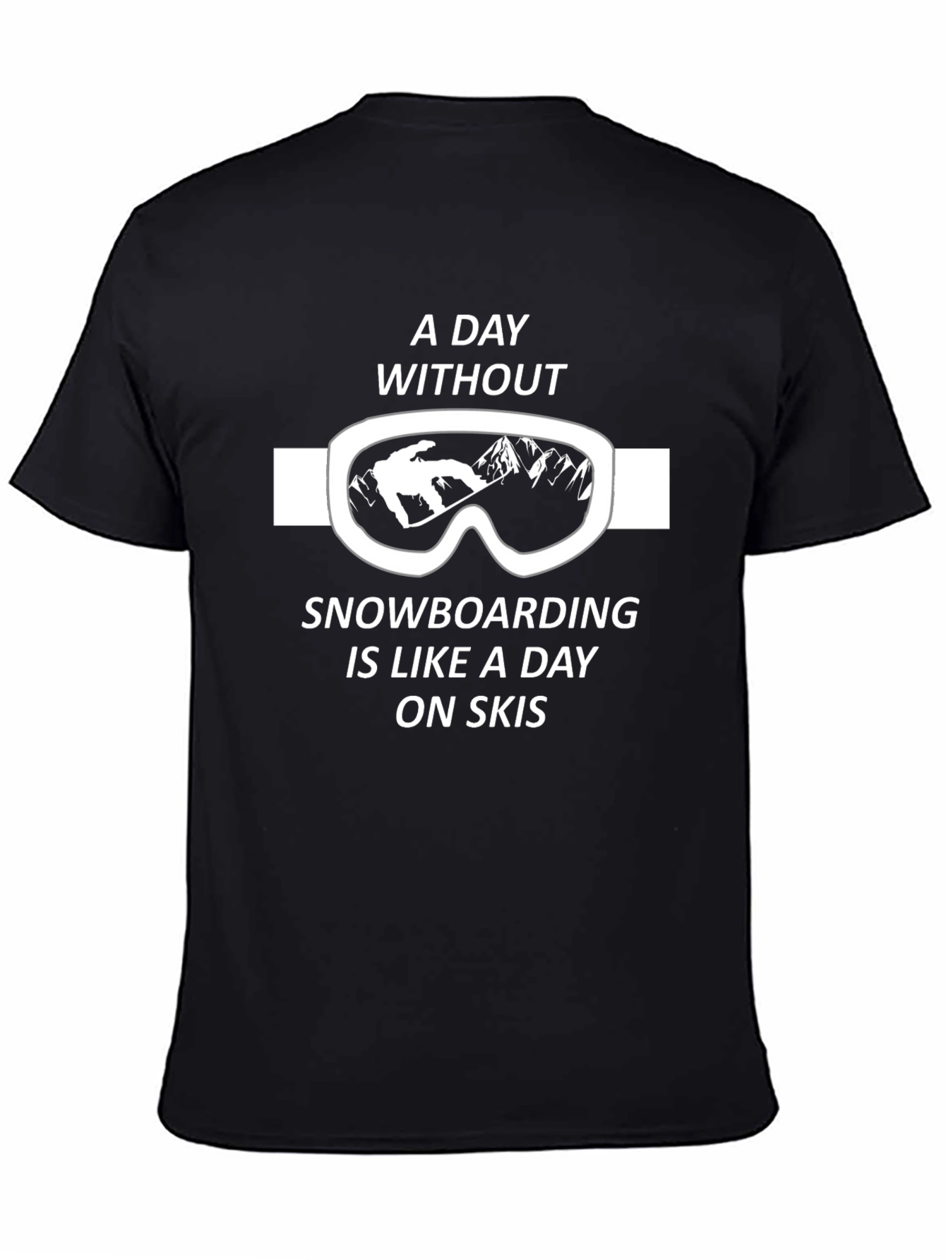Black Snowboarding Day T-Shirt - Skiing Apparel view 4