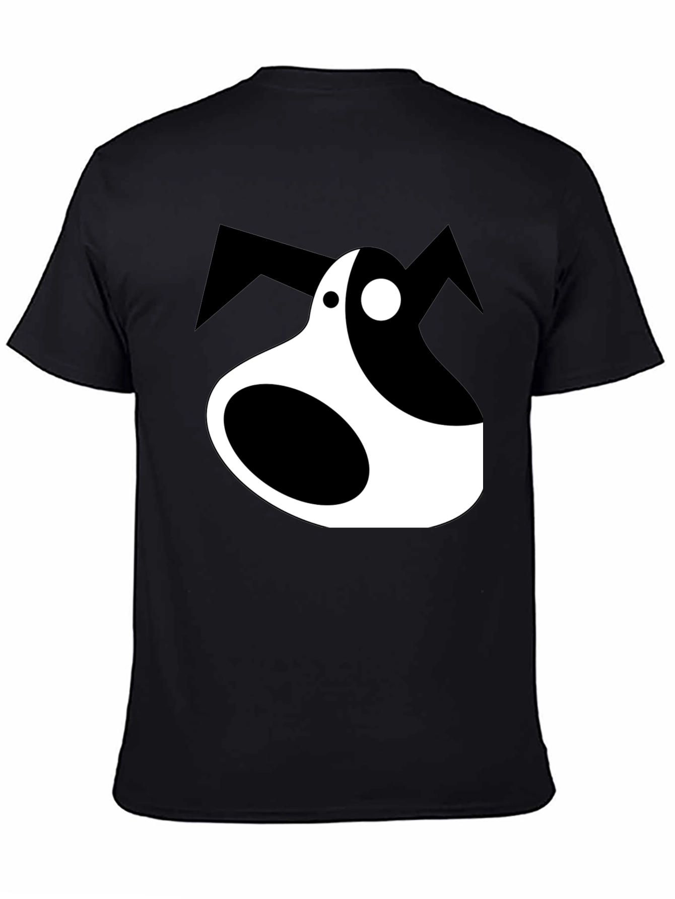 Black Abstract Dog Graphic Tee - Black Unisex T-Shirt view 4