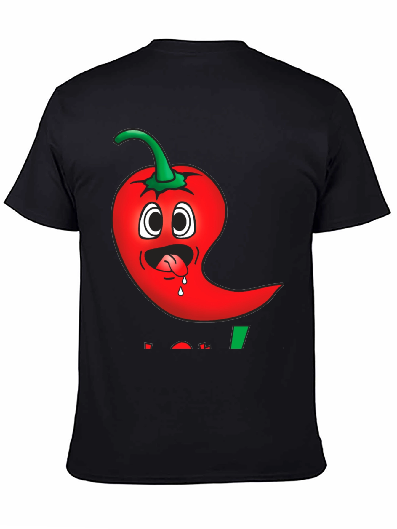 Black Spicy Pepper Cartoon Graphic Tee - Black view 4