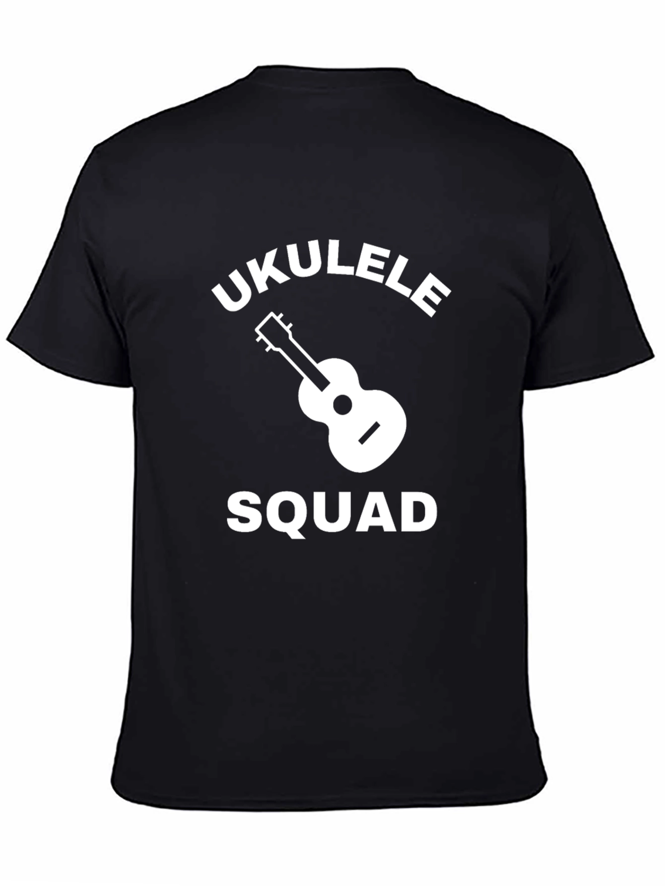 Black Ukulele Squad Graphic Tee - Black Cotton Blend T-Shirt view 4
