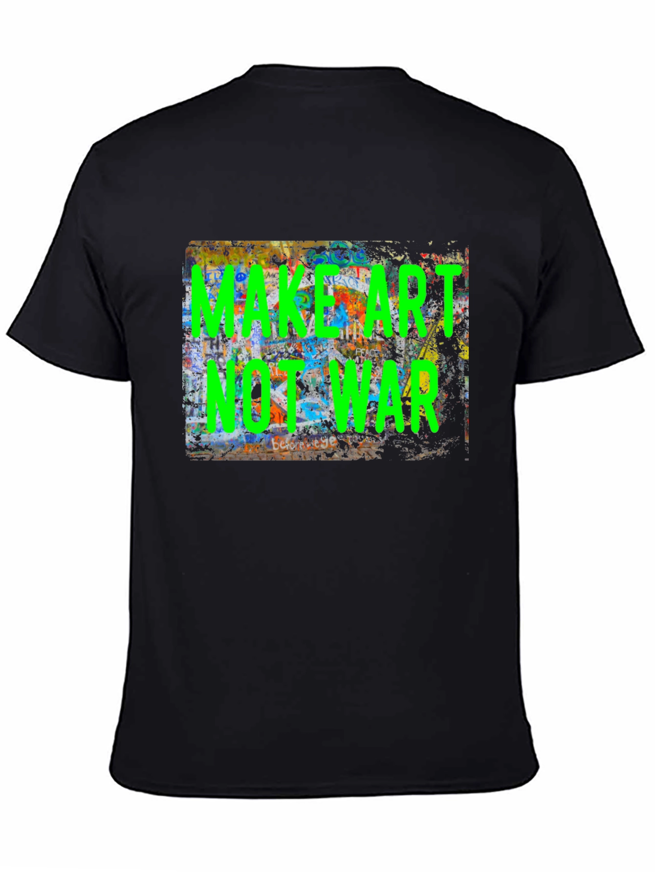 Black Make Art Not War Graphic Tee view 4