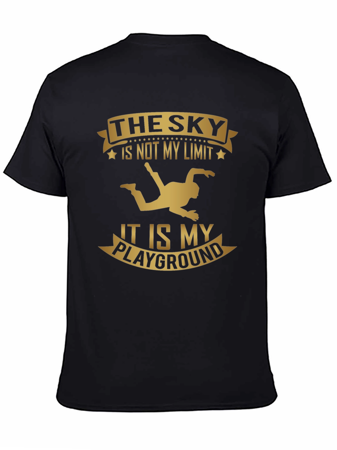 Black Skydiving T-Shirt: Sky is My Playground view 4