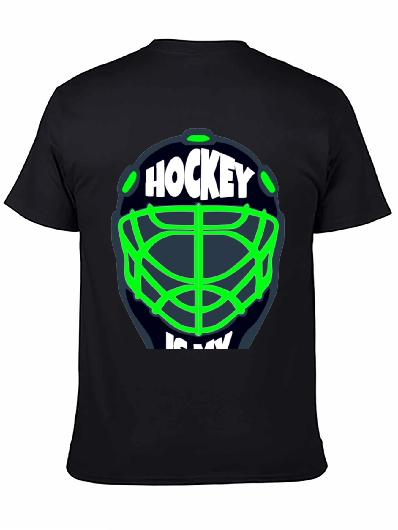 Black Hockey Is My... T-Shirt - Black view 4