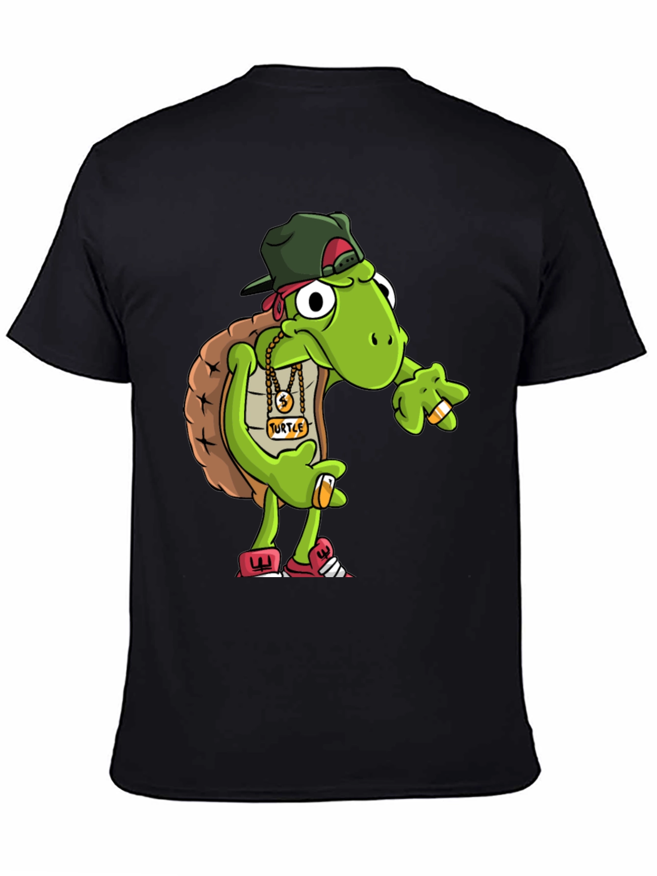 Black Gangster Turtle Graphic Tee view 4
