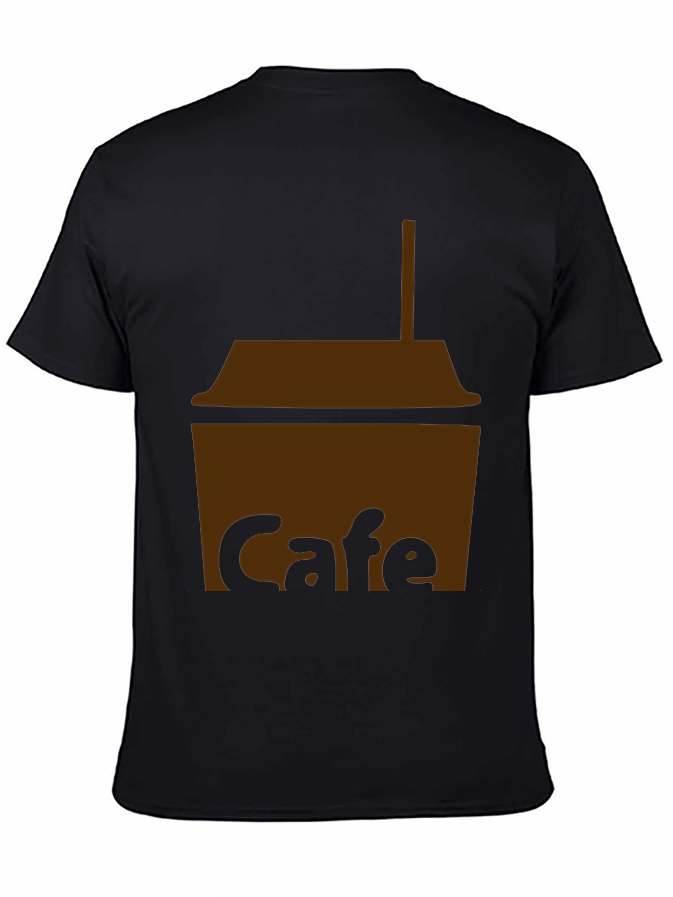 Cafe T-Shirt - Black Cotton Blend Graphic Tee - 4