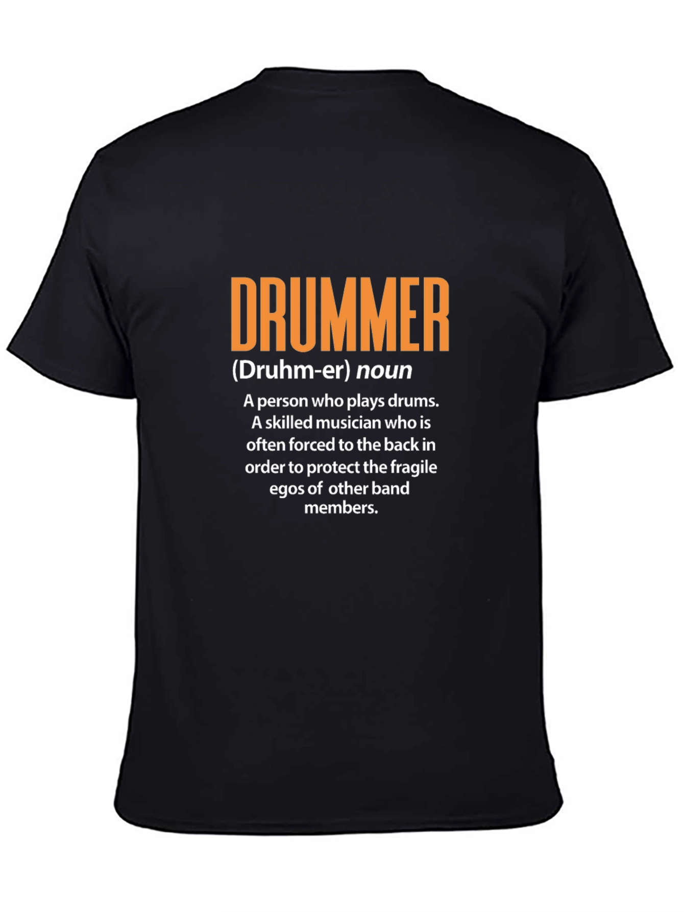 Black Drummer Definition Graphic Tee - Musician Gift view 4