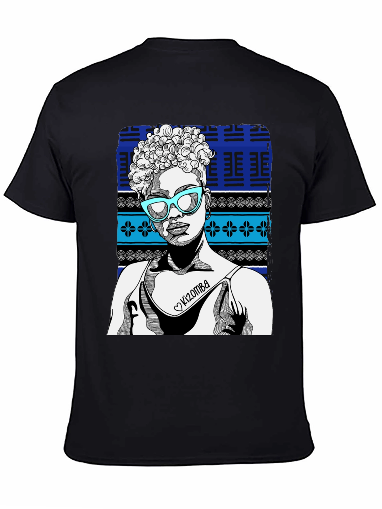 Black Kizomba Woman Graphic Tee - Stylish Black T-Shirt view 4