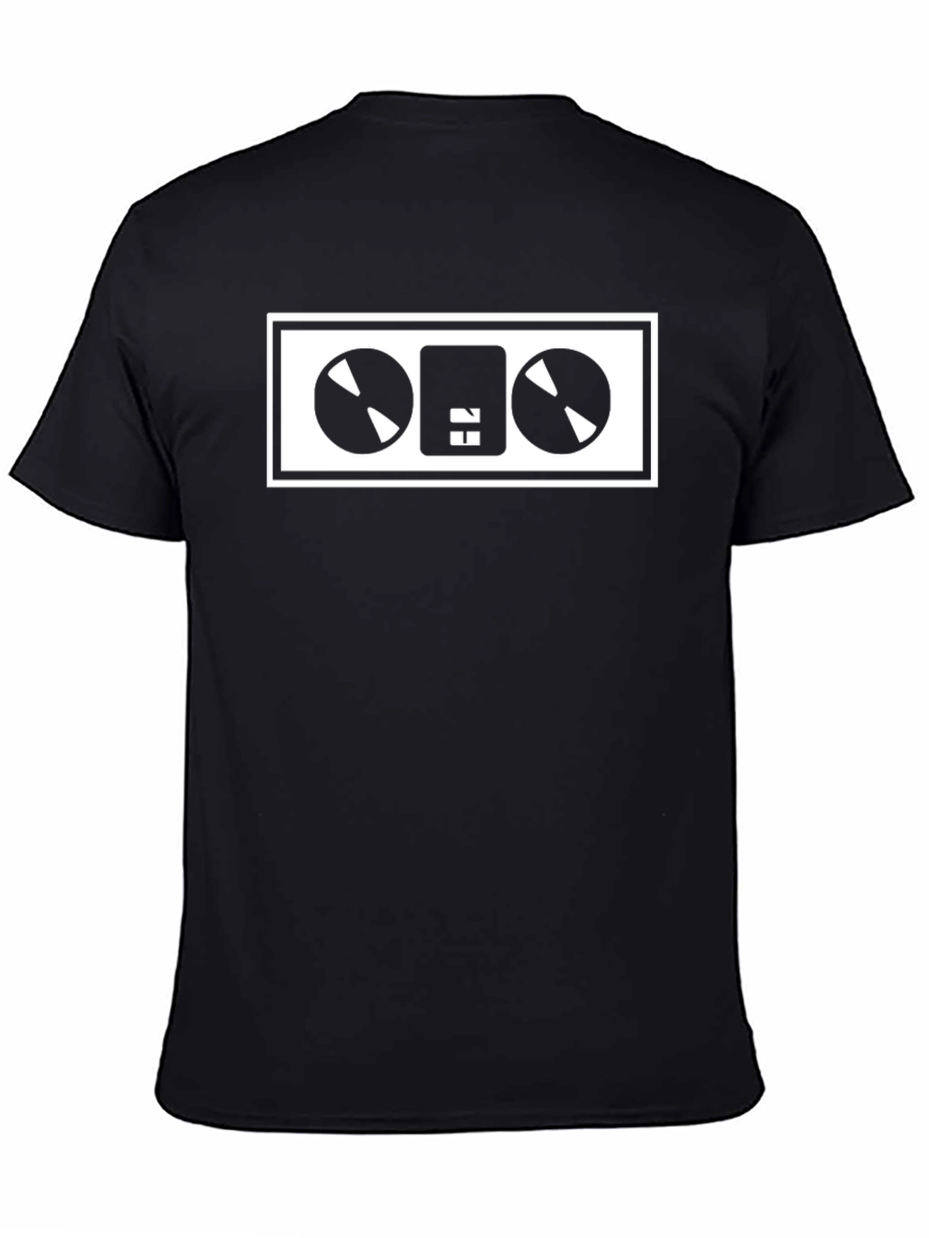 Black Retro Cassette Tape Graphic Tee - Black Cotton Blend view 4