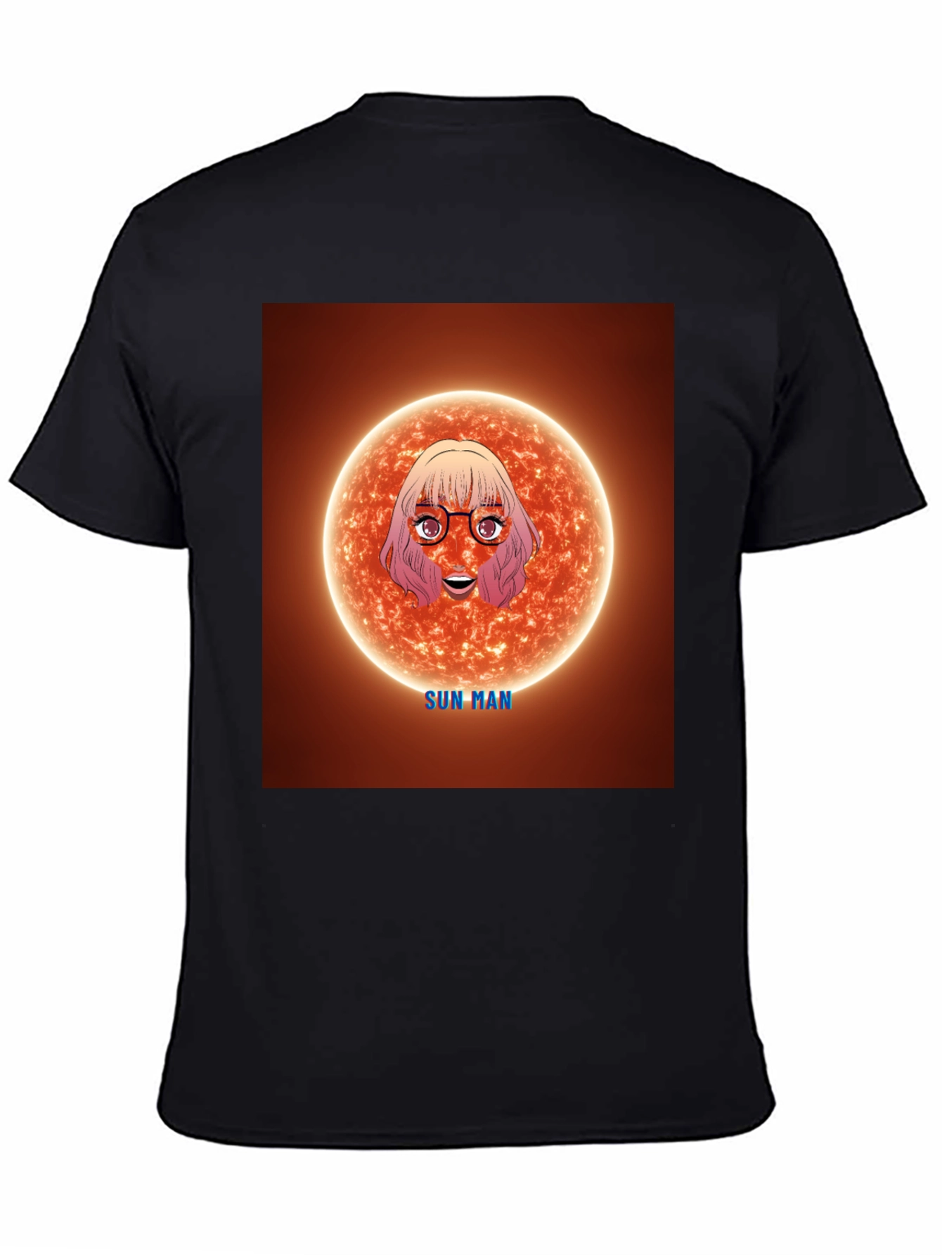 Black Sun Man Graphic Tee - Unique Cartoon Design view 4