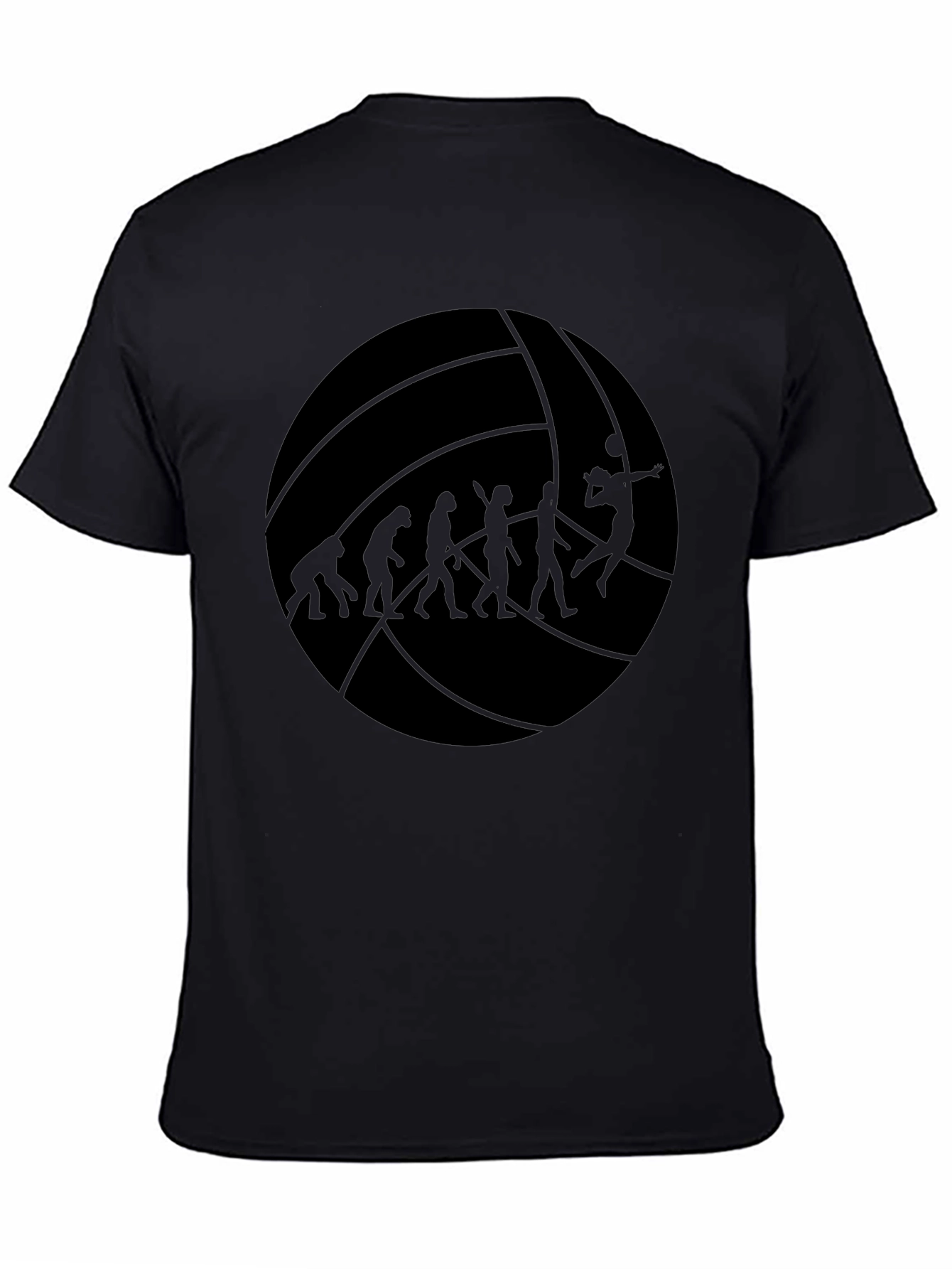 Black Volleyball Evolution Graphic Tee - Black Cotton Shirt view 4