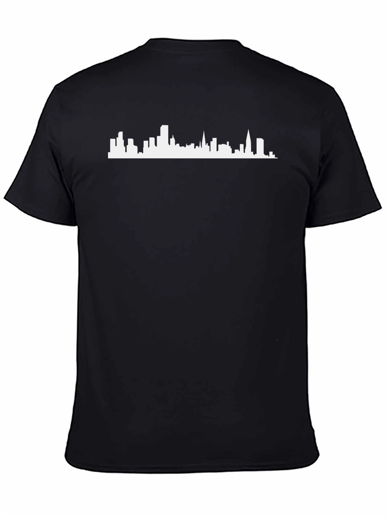 Black Cityscape Graphic Tee - Black Cotton Blend view 4