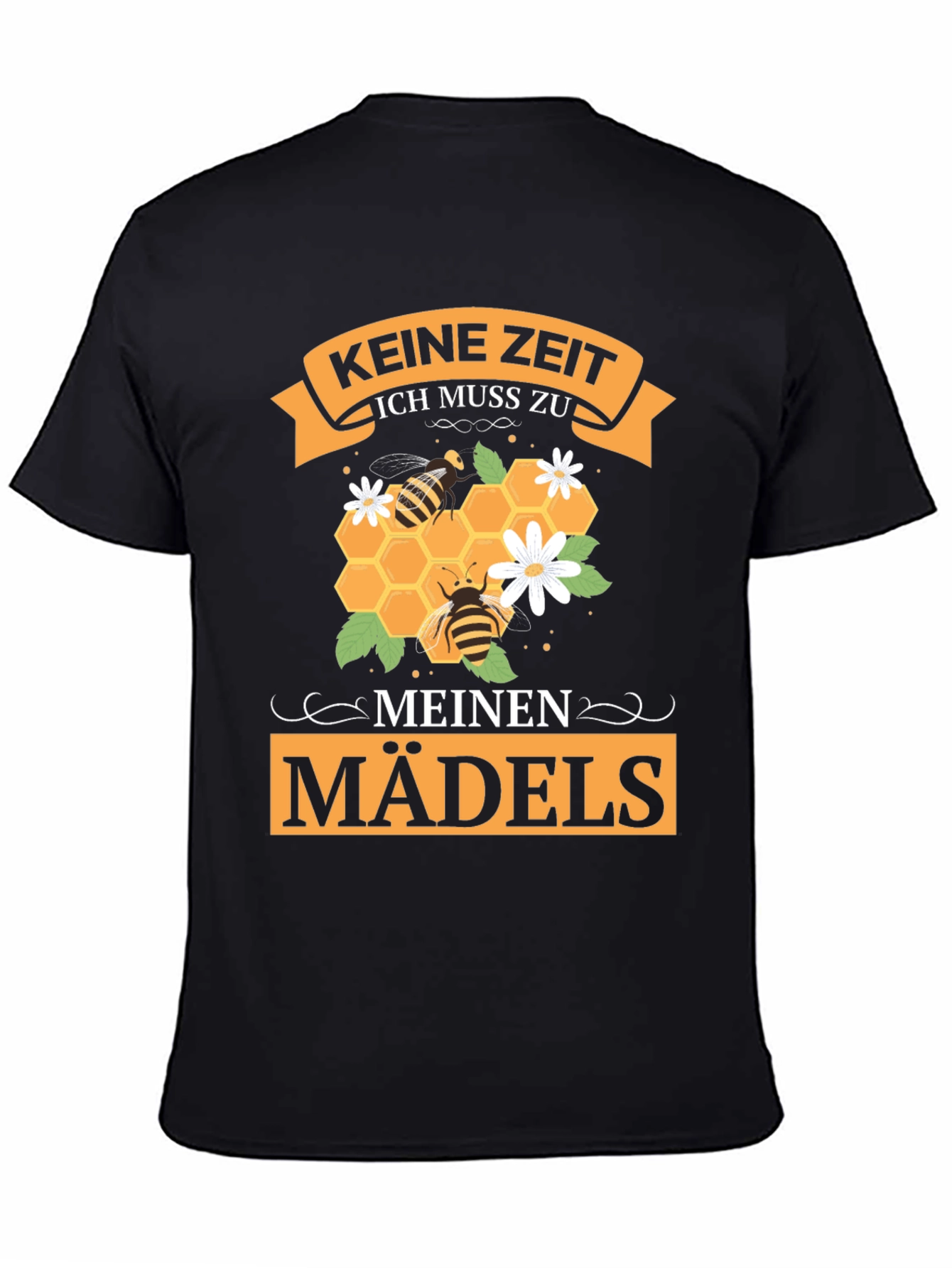 Black Keine Zeit Ich Muss Zu Meinen Madels T-Shirt view 4