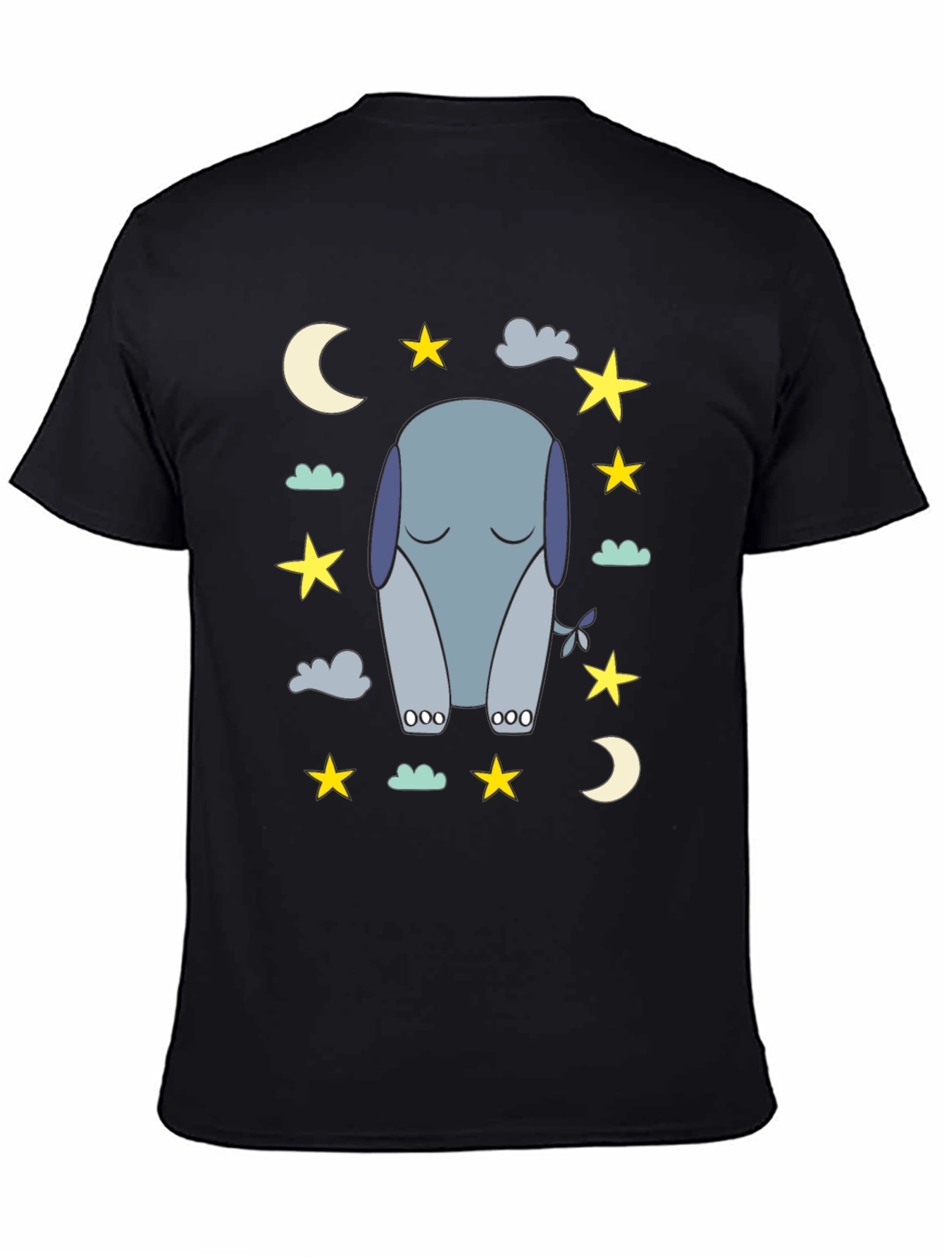Black Dreamy Elephant T-Shirt view 4