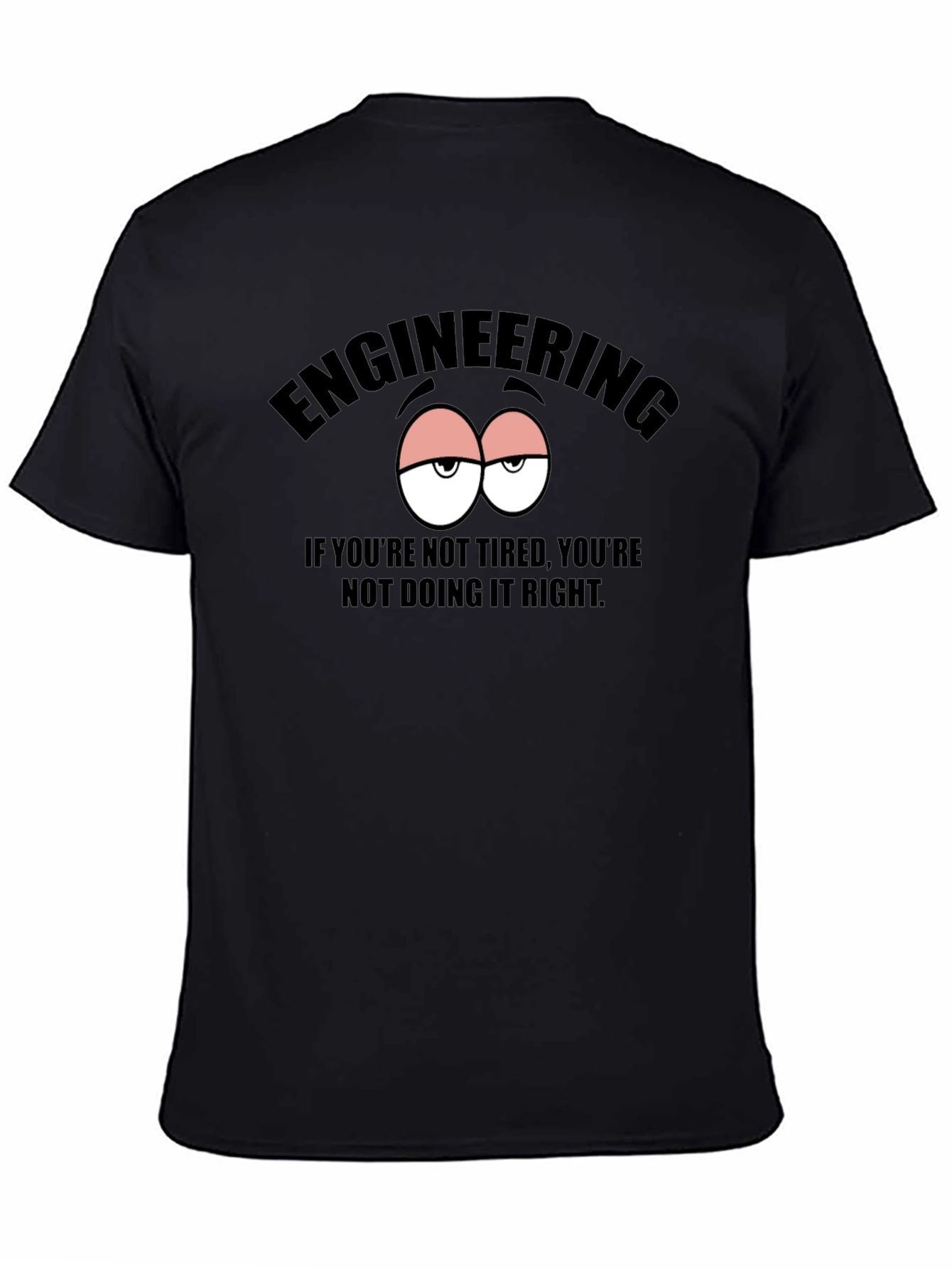 Black Engineering Tired Eyes Graphic T-Shirt view 4