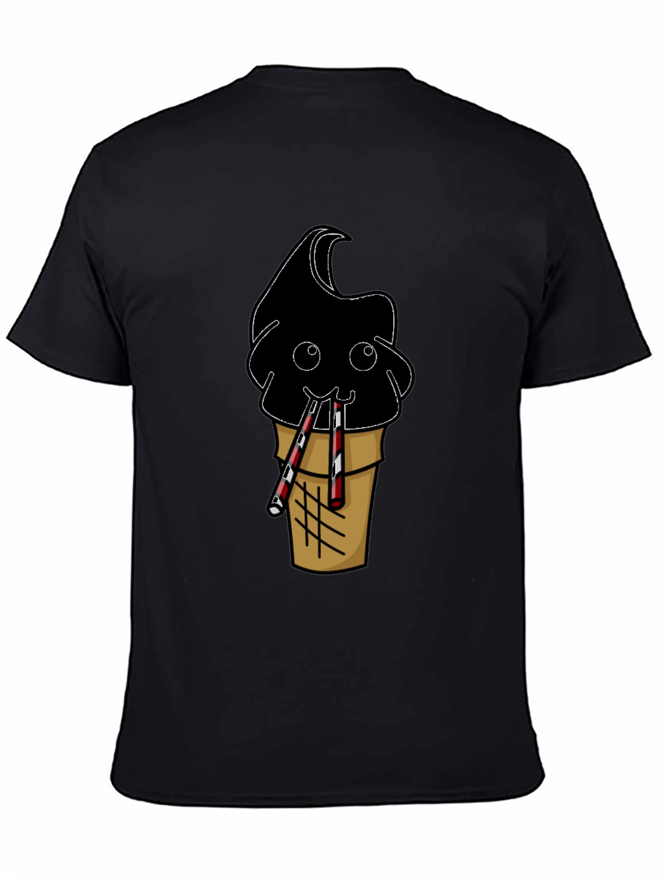 Black Fun Black Ice Cream Cone Graphic Tee view 4