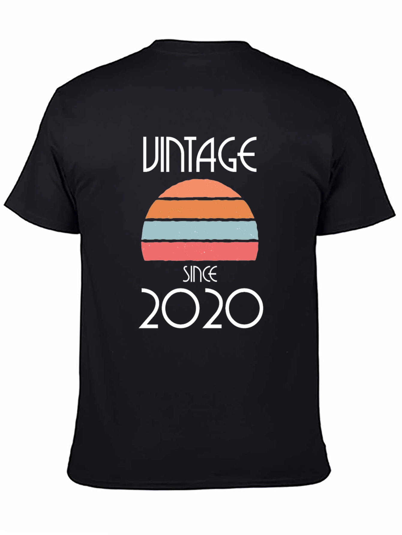 Black Vintage Since 2020 Graphic T-Shirt view 4
