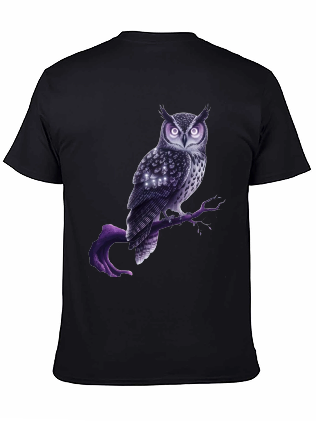 Black Mystic Owl Graphic Tee - Unique Design view 4