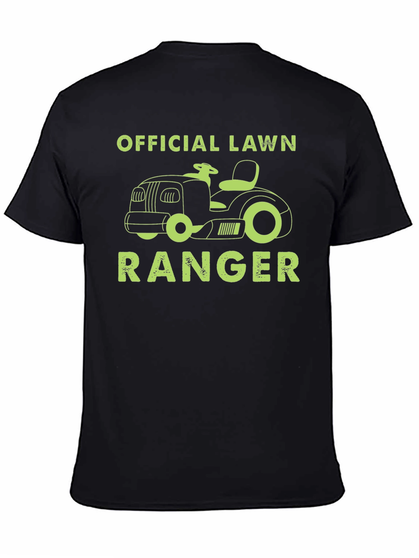 Black Official Lawn Ranger T-Shirt - Lawn Mower Design view 4