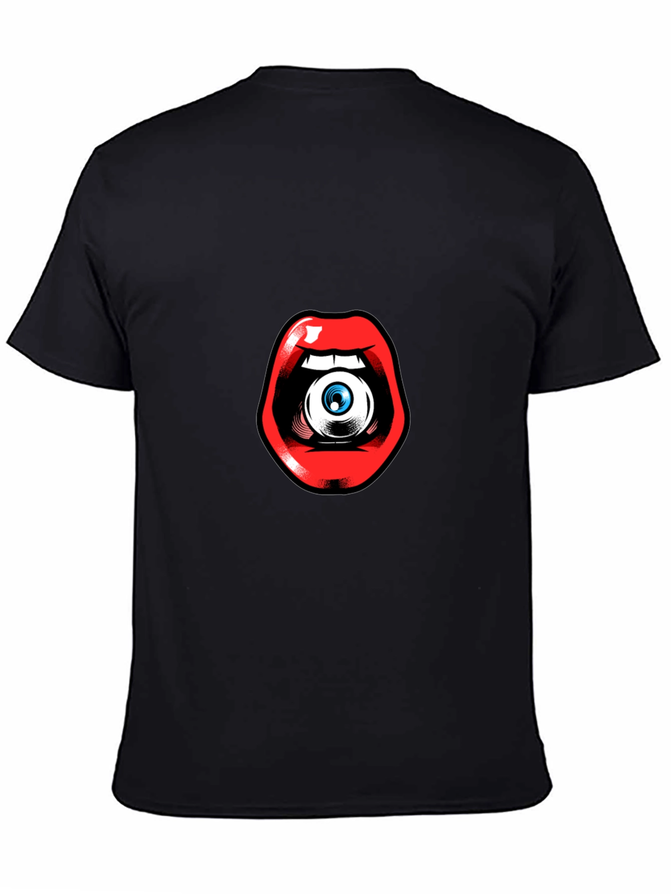 Black Eye in Mouth Graphic Tee - Unique Statement Shirt view 4