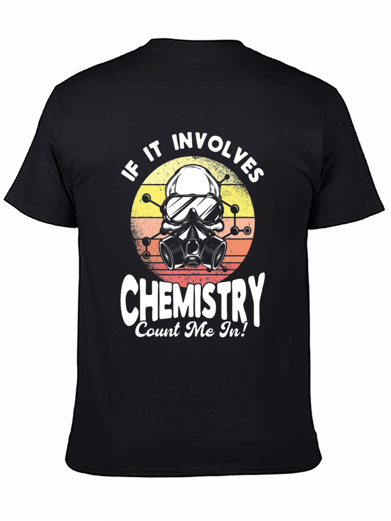 Black Chemistry Skull Graphic Tee - Science Lover T-Shirt view 4