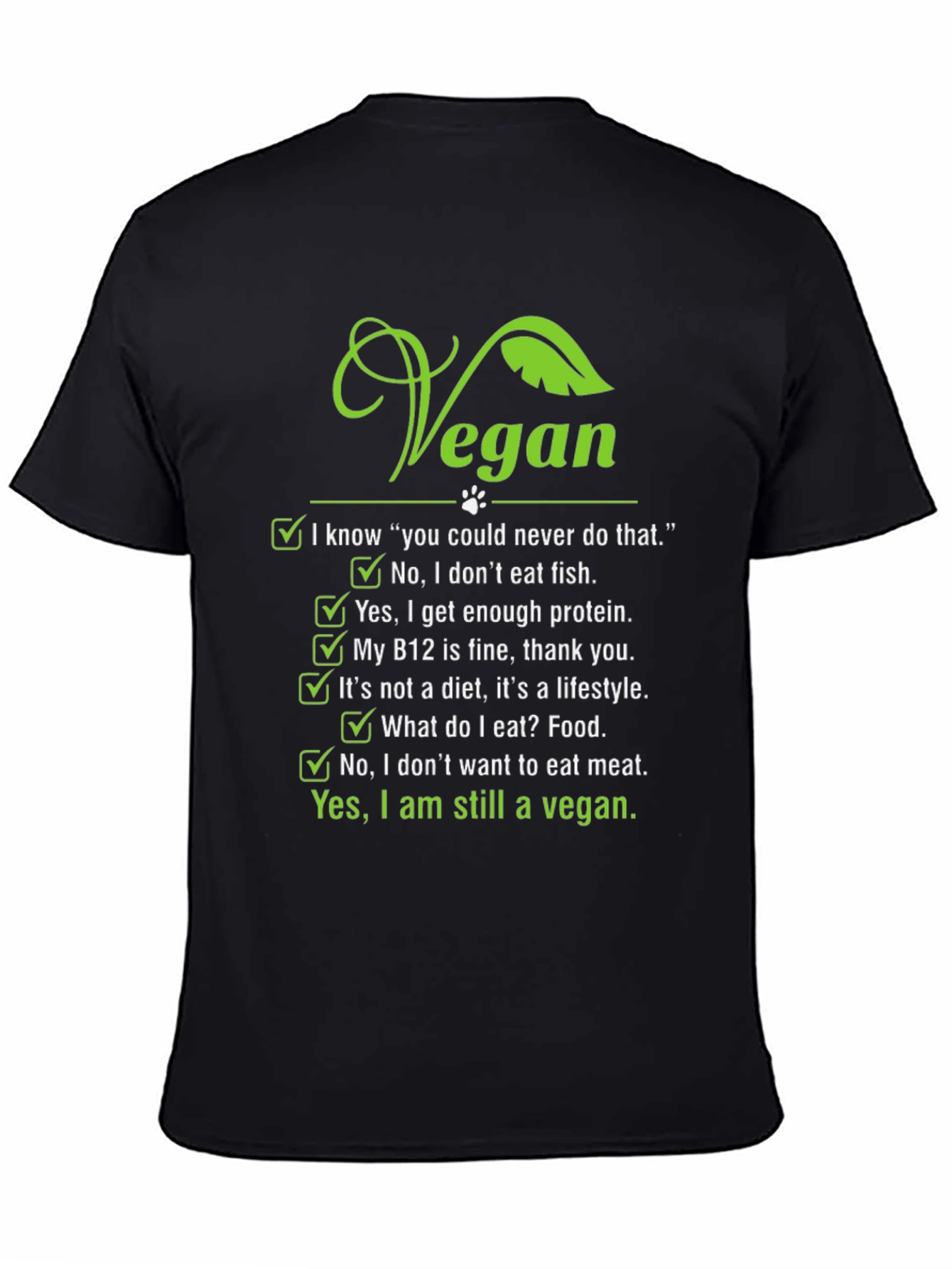 Black Vegan Lifestyle T-Shirt view 4