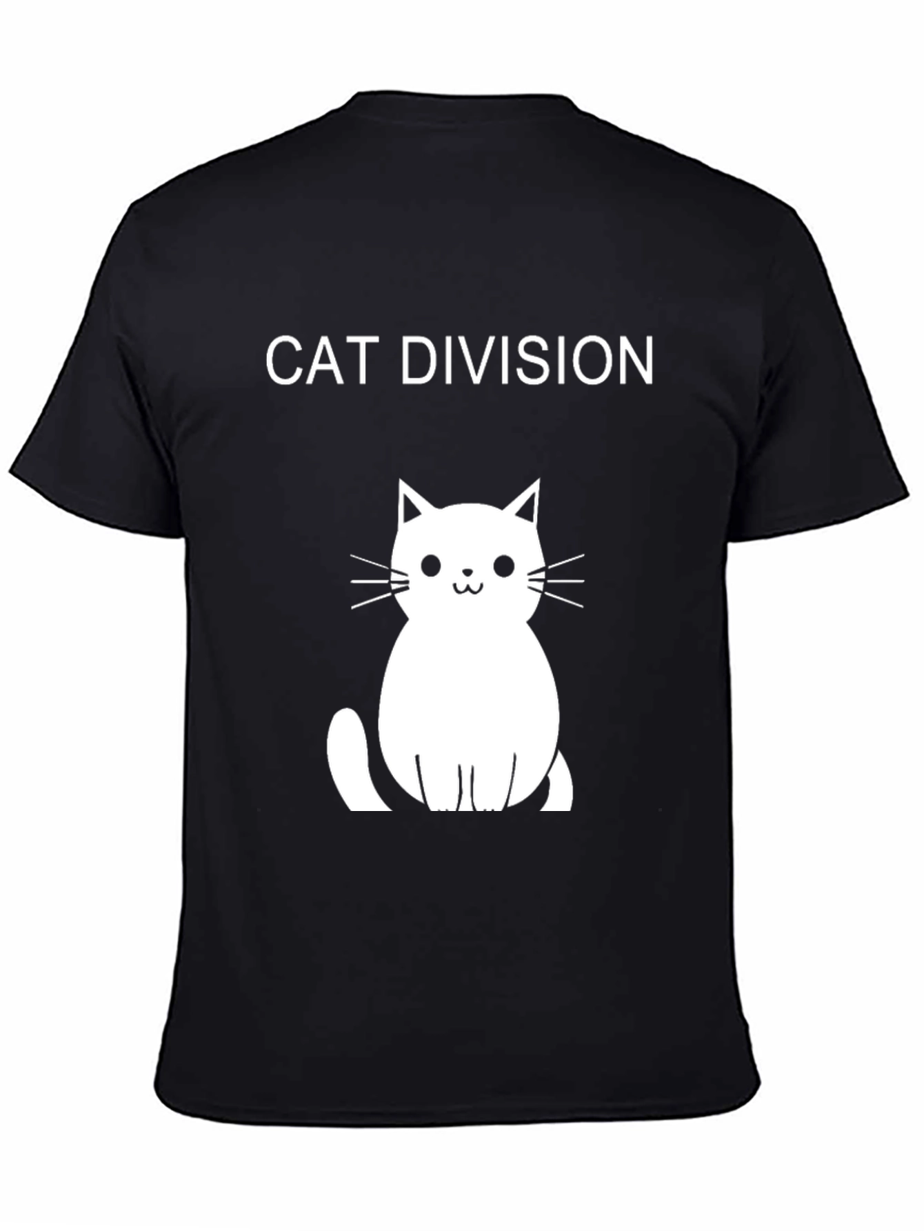 Black Cat Division Funny T-Shirt view 4