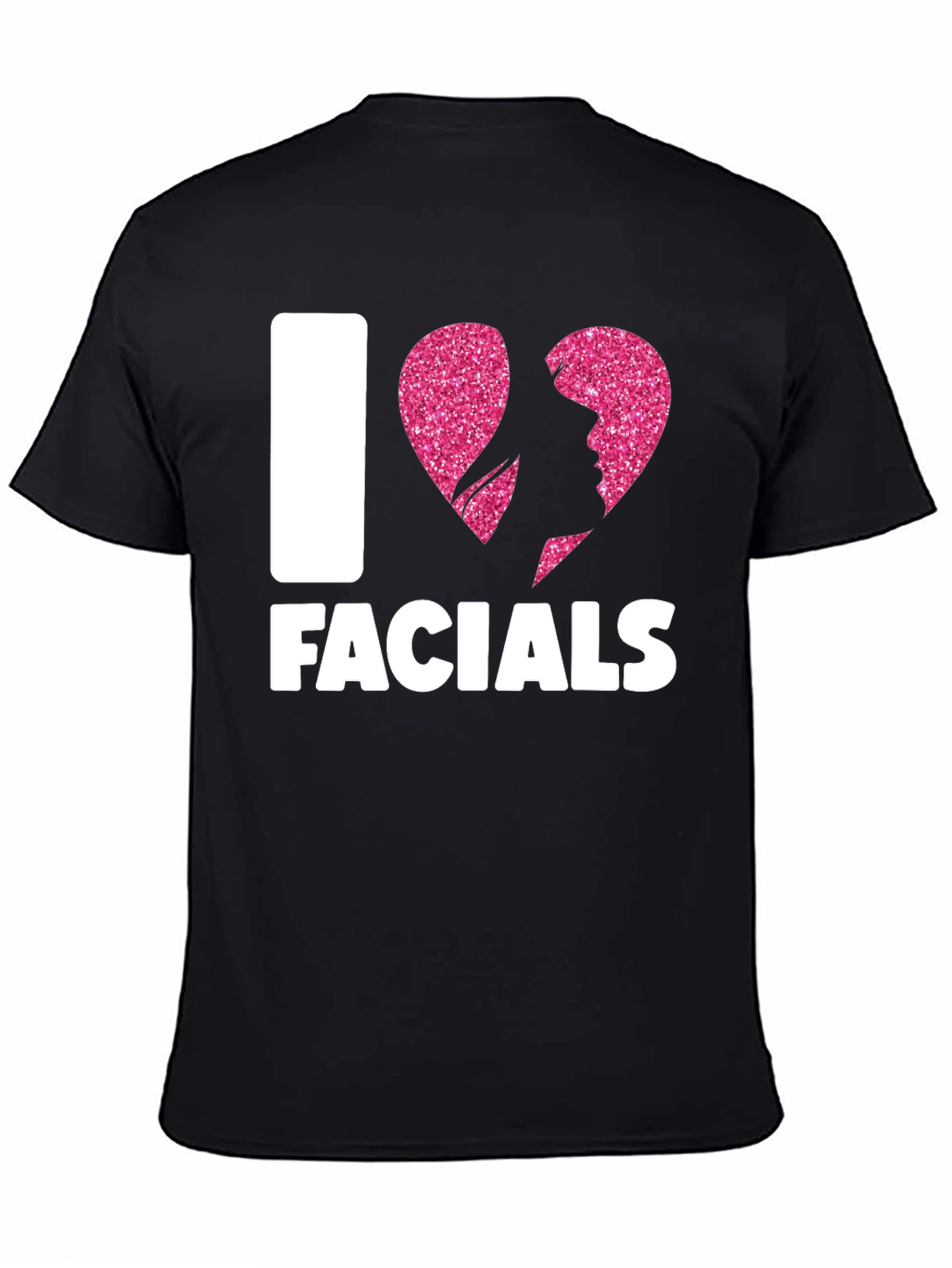 Black I Heart Facials T-Shirt Funny Graphic Tee view 4