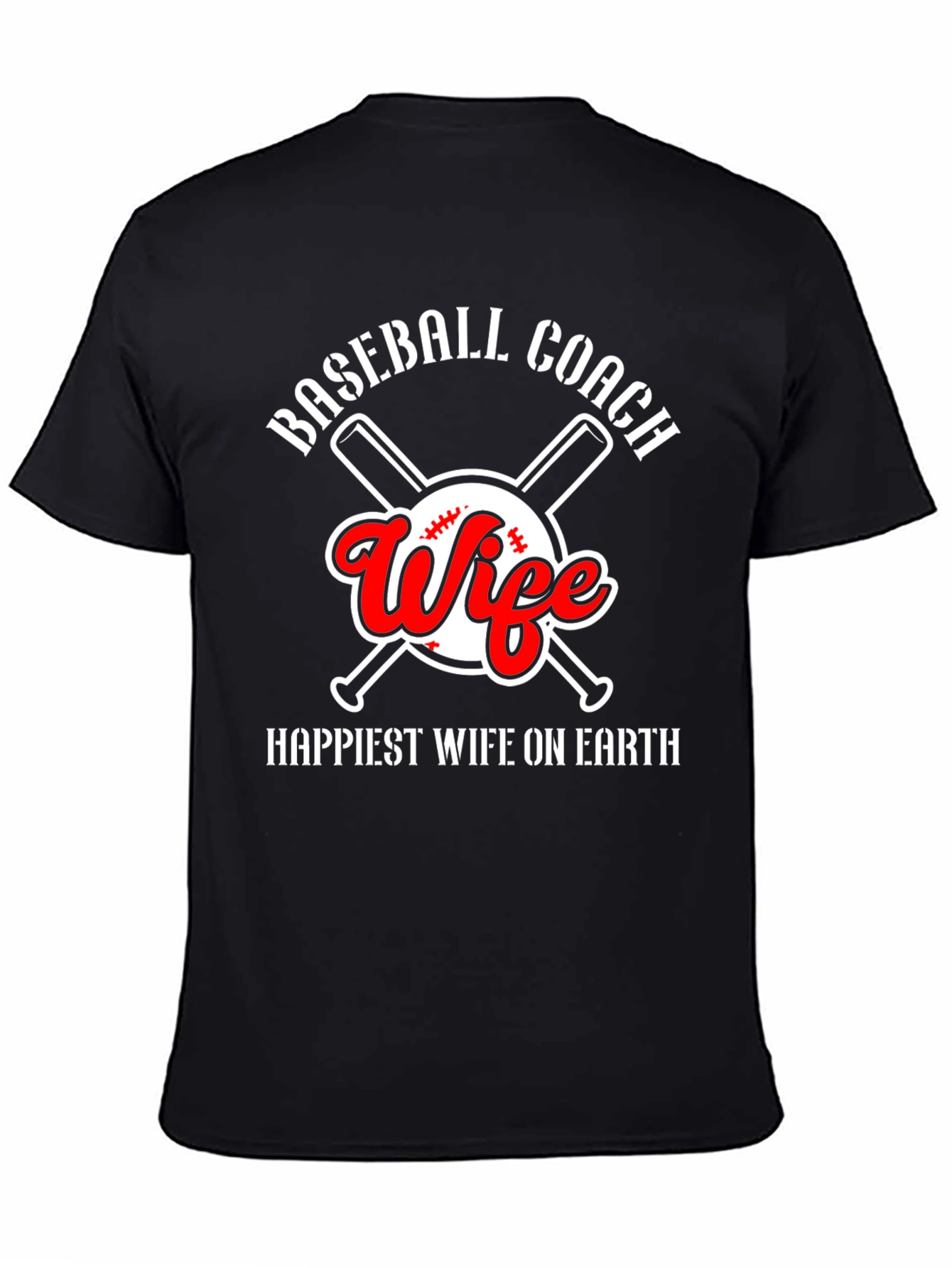 Black Baseball Coach Wife Graphic Tee view 4