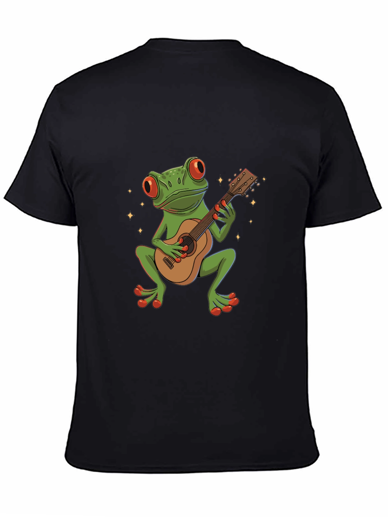 Black Frog Guitarist Graphic Tee - Unique Music Lover Shirt view 4