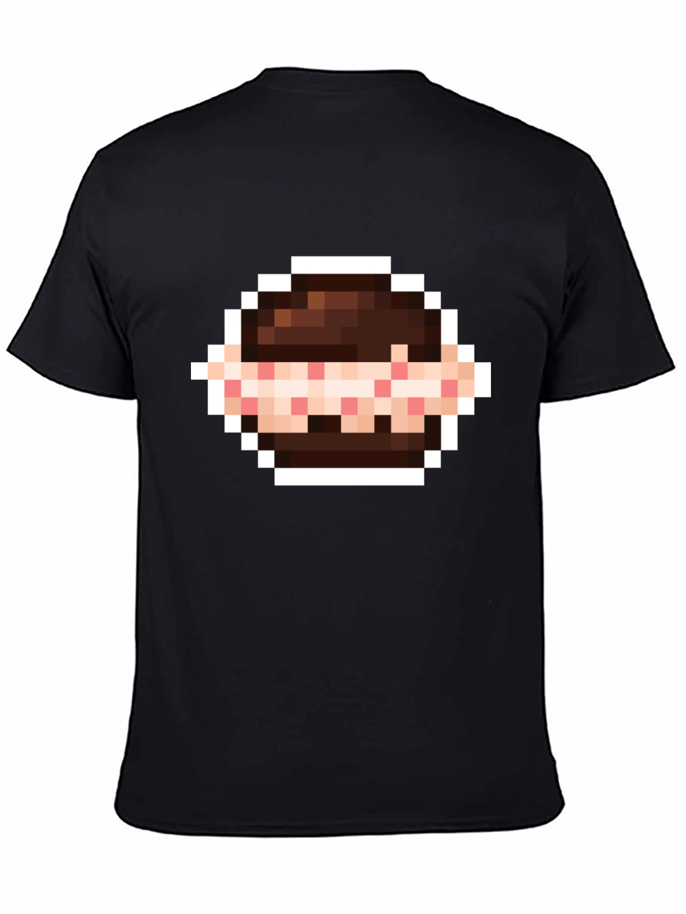Black Pixelated Sandwich Graphic Tee - Retro Gaming Style view 4