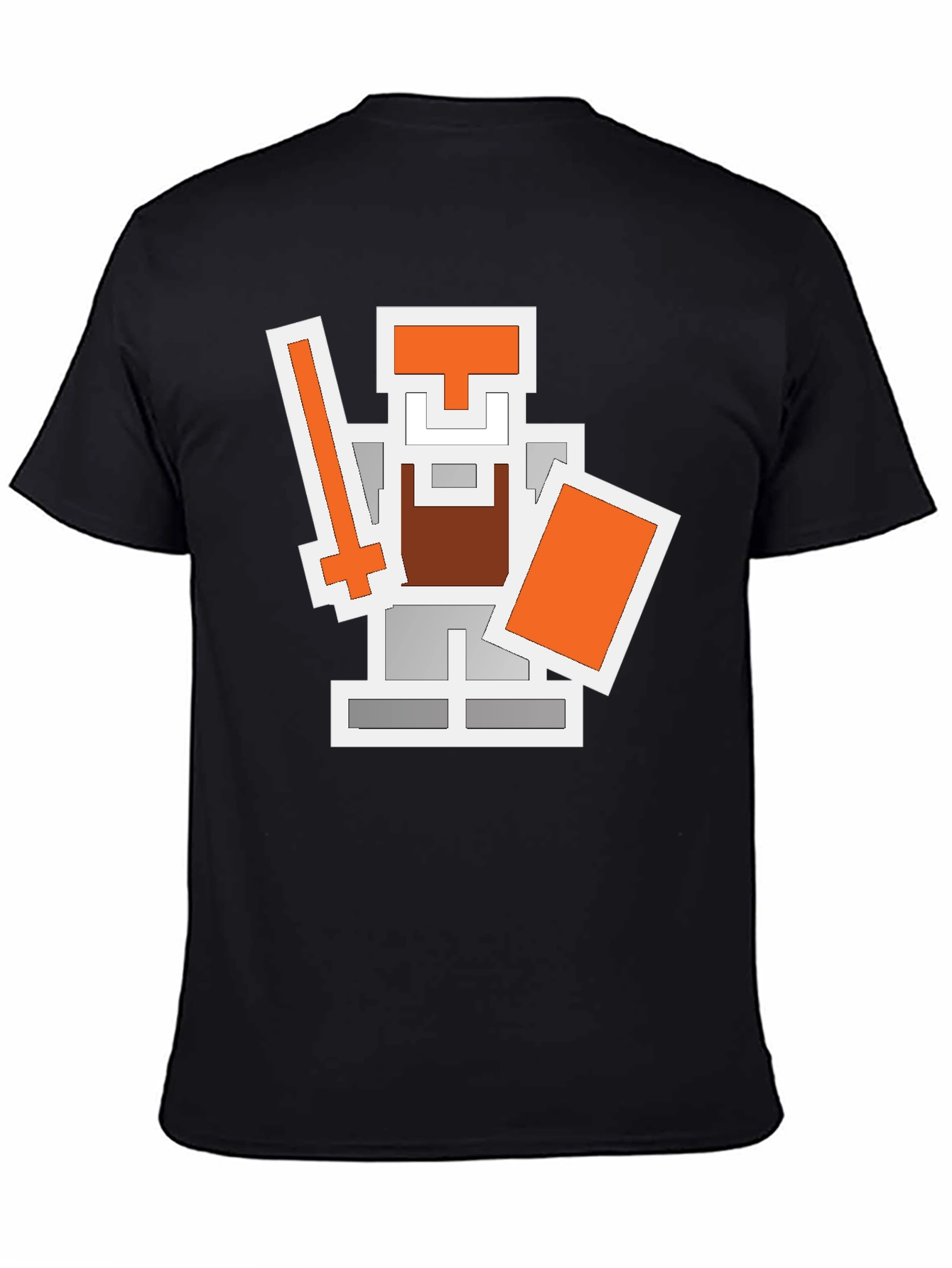 Black Pixel Knight Graphic Tee - Retro Gaming Shirt view 4