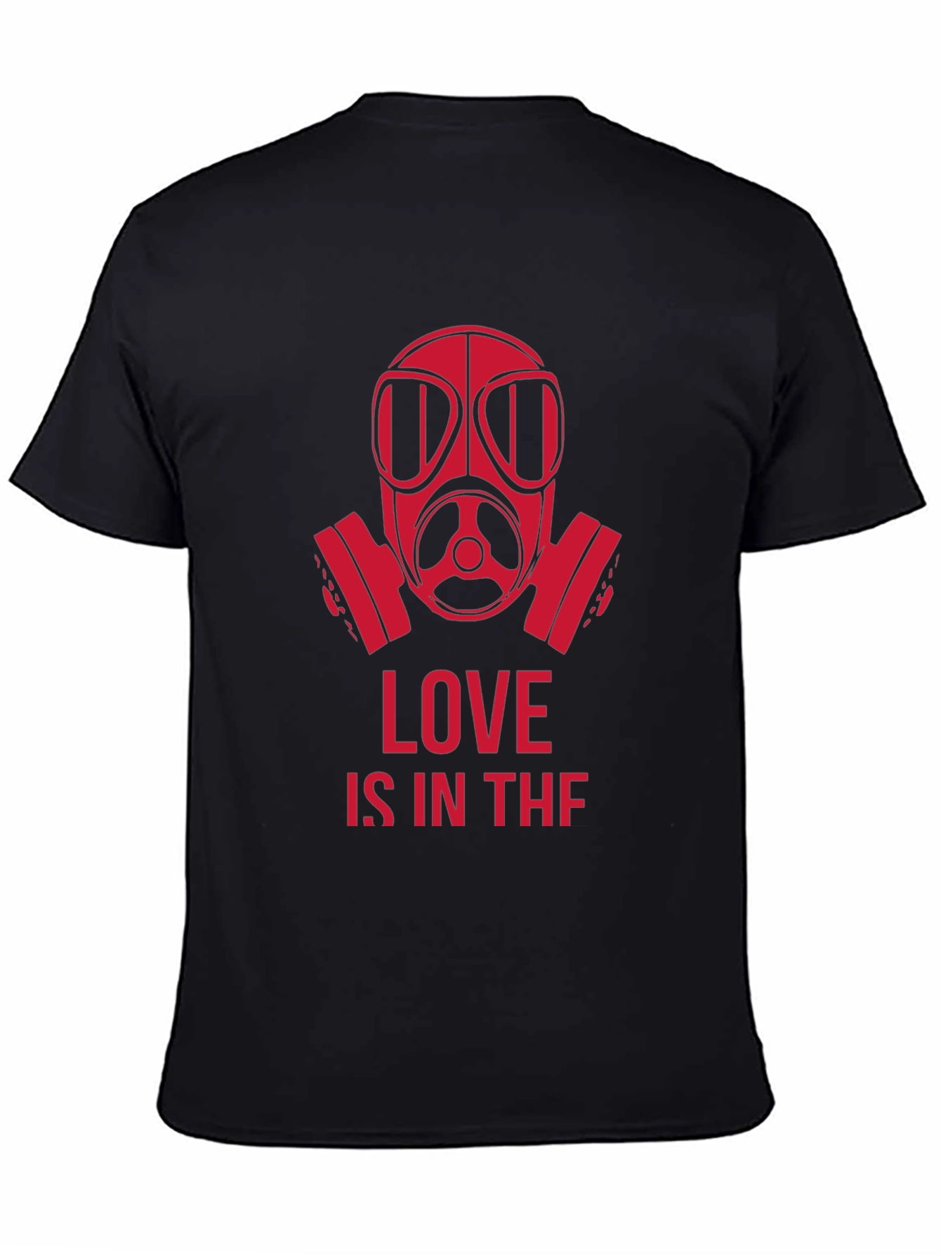 Black Gas Mask Love T-Shirt - Bold Graphic Tee view 4