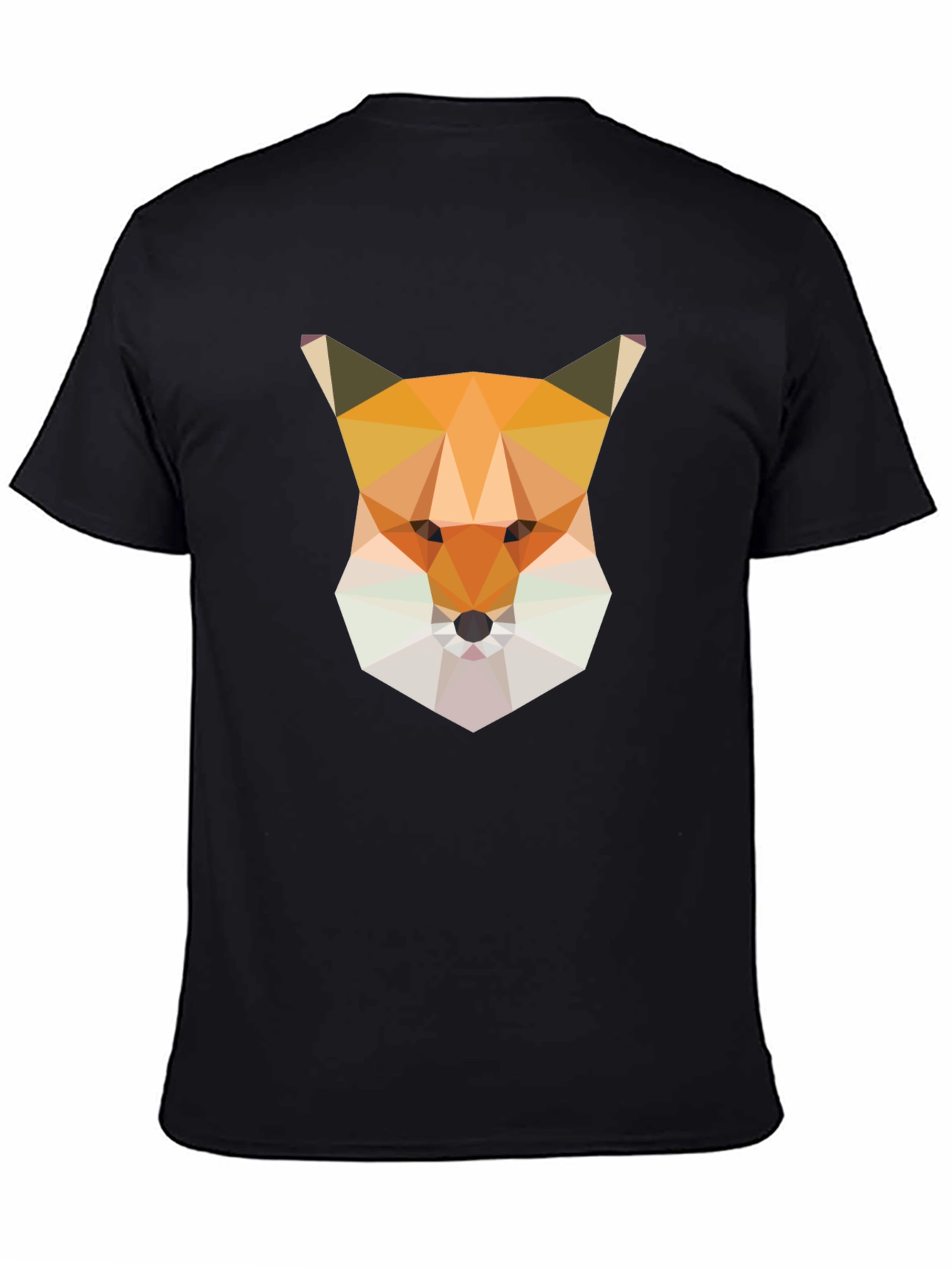 Geometric Fox Graphic Tee - Modern Men's Black T-Shirt - 4