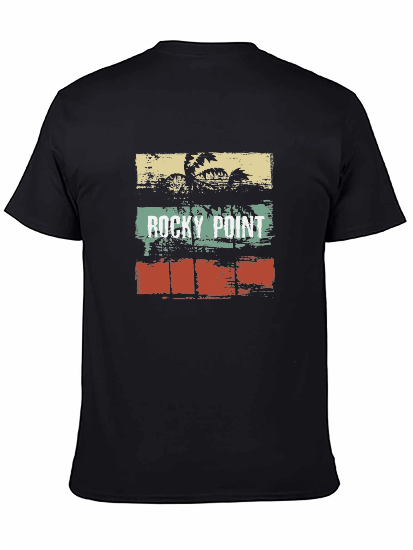 Black Rocky Point Retro Graphic T-Shirt view 4