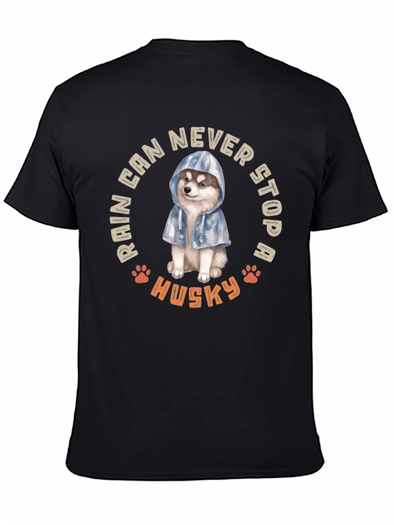 Black Husky Rain Can Never Stop Me T-Shirt view 4