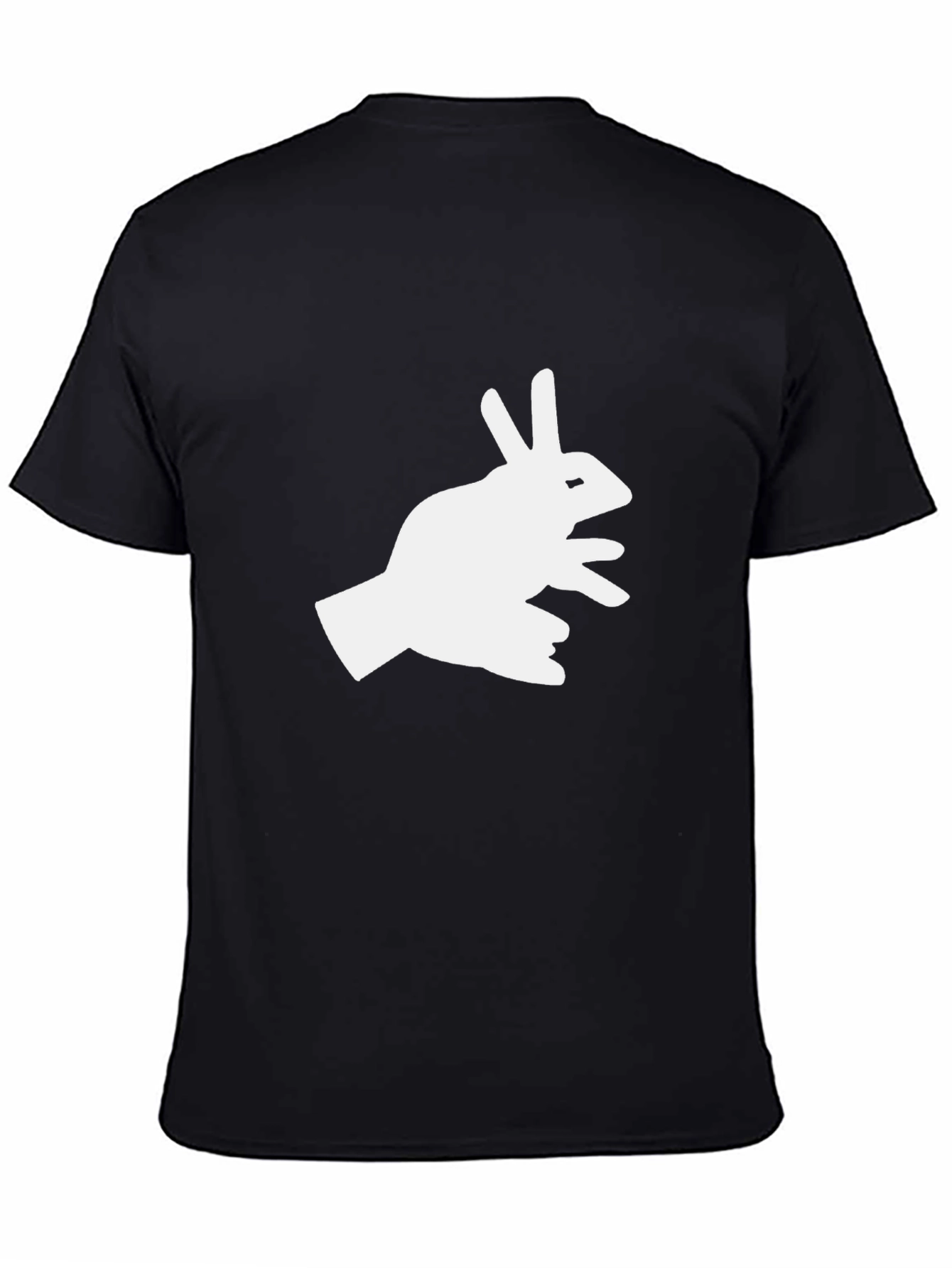 Black Shadow Rabbit Tee - Fun Hand Puppet T-Shirt view 4