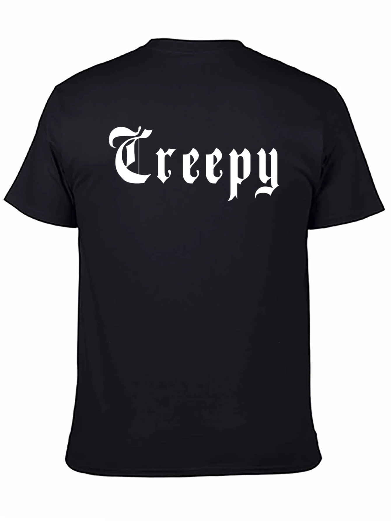 Black Creepy Gothic Text T-Shirt - Dark Style Tee view 4