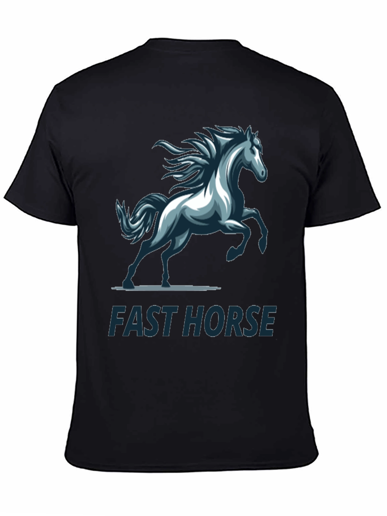 Black Fast Horse Graphic T-Shirt - Stylish Men's Tee view 4