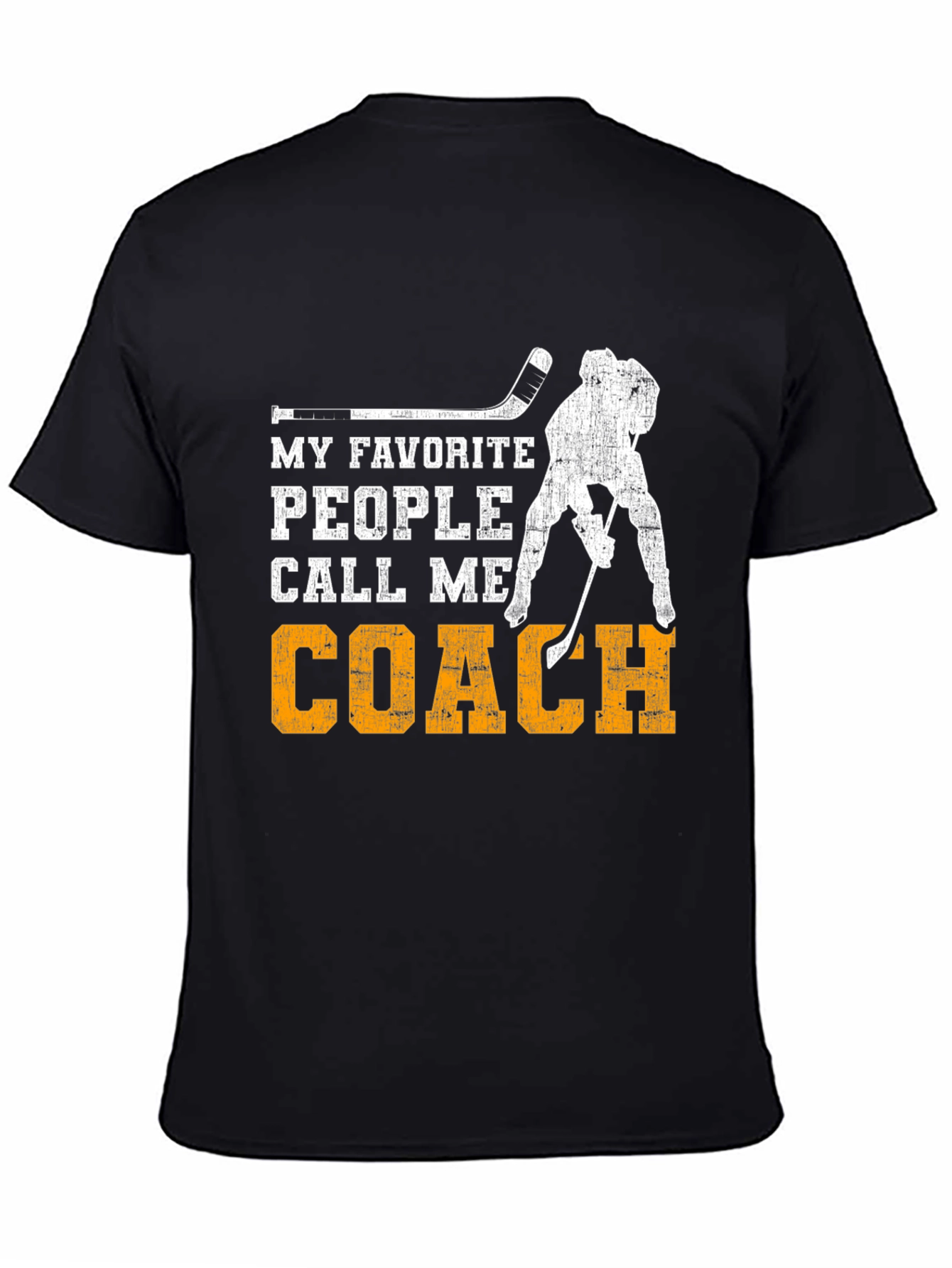 Black Hockey Coach T-Shirt - My Favorite People Call Me Coach view 4