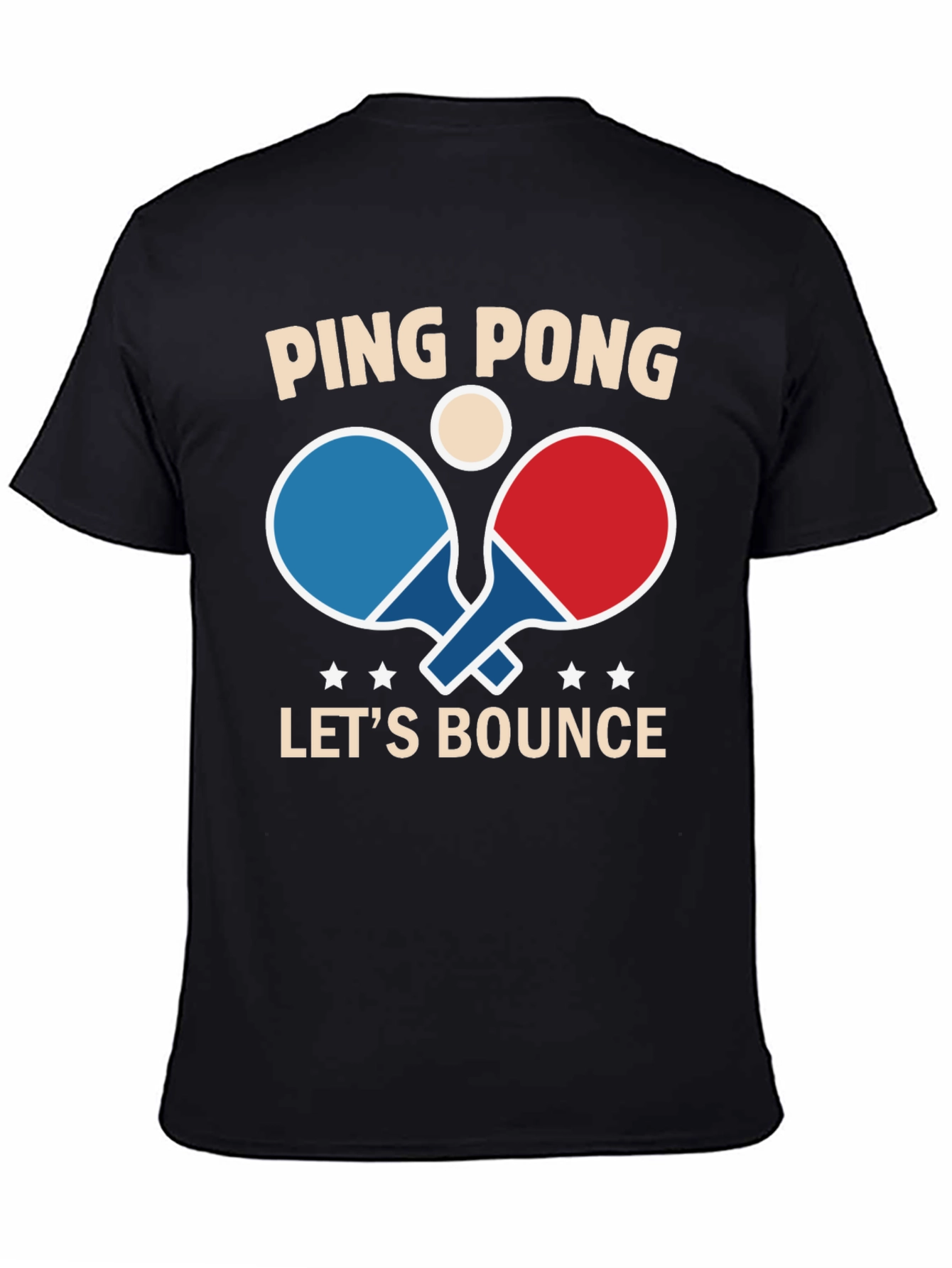 Black Ping Pong Let's Bounce Graphic Tee - Black view 4