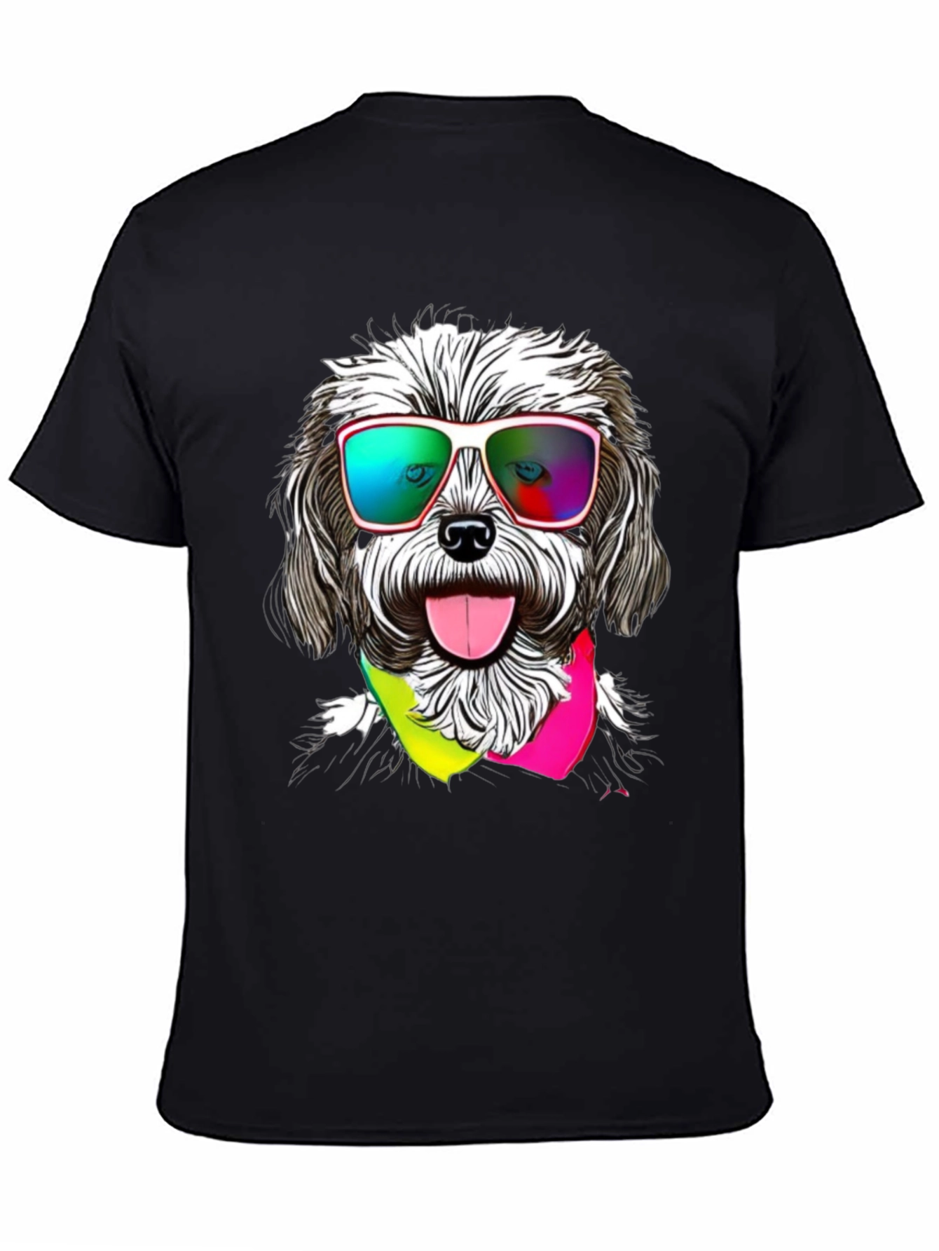 Black Cool Dog Graphic Tee - Fun & Stylish view 4