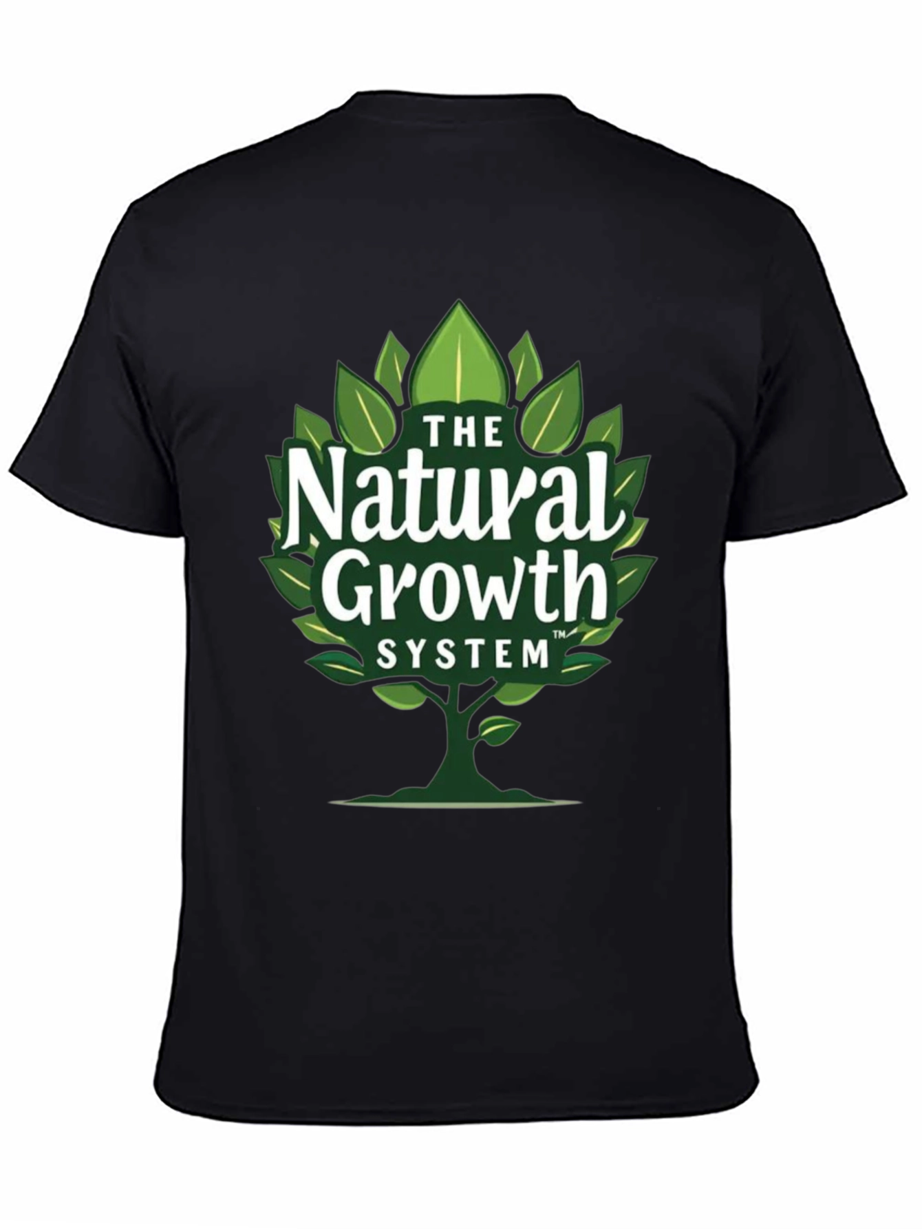 Black Natural Growth System Tree Graphic Tee view 4