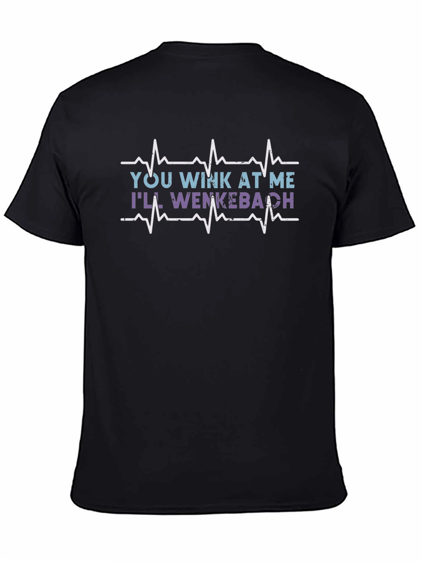 Black Wenckebach Funny Heart Rhythm Black T-Shirt view 4