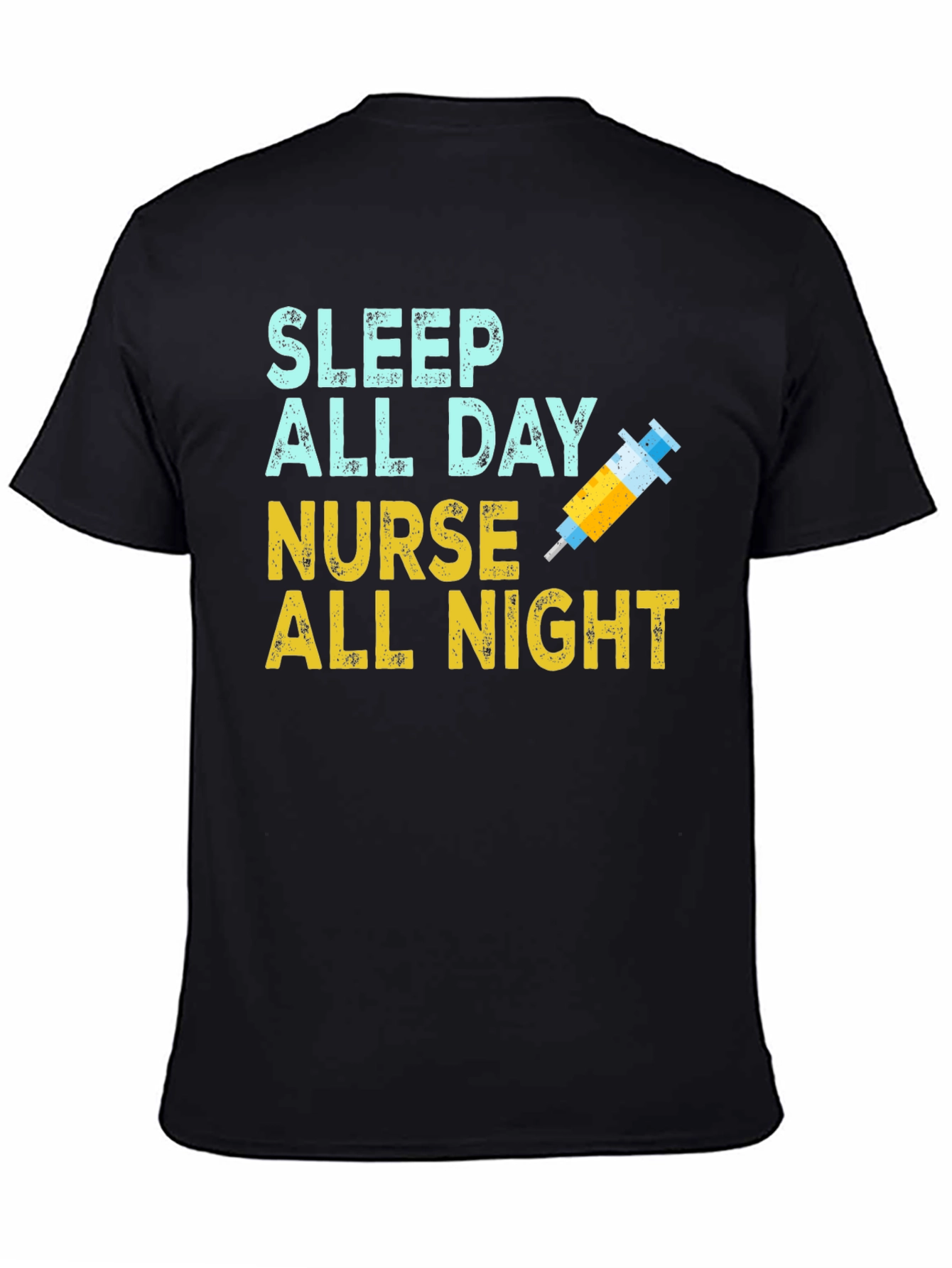 Black Nurse Sleep All Day T-Shirt view 4