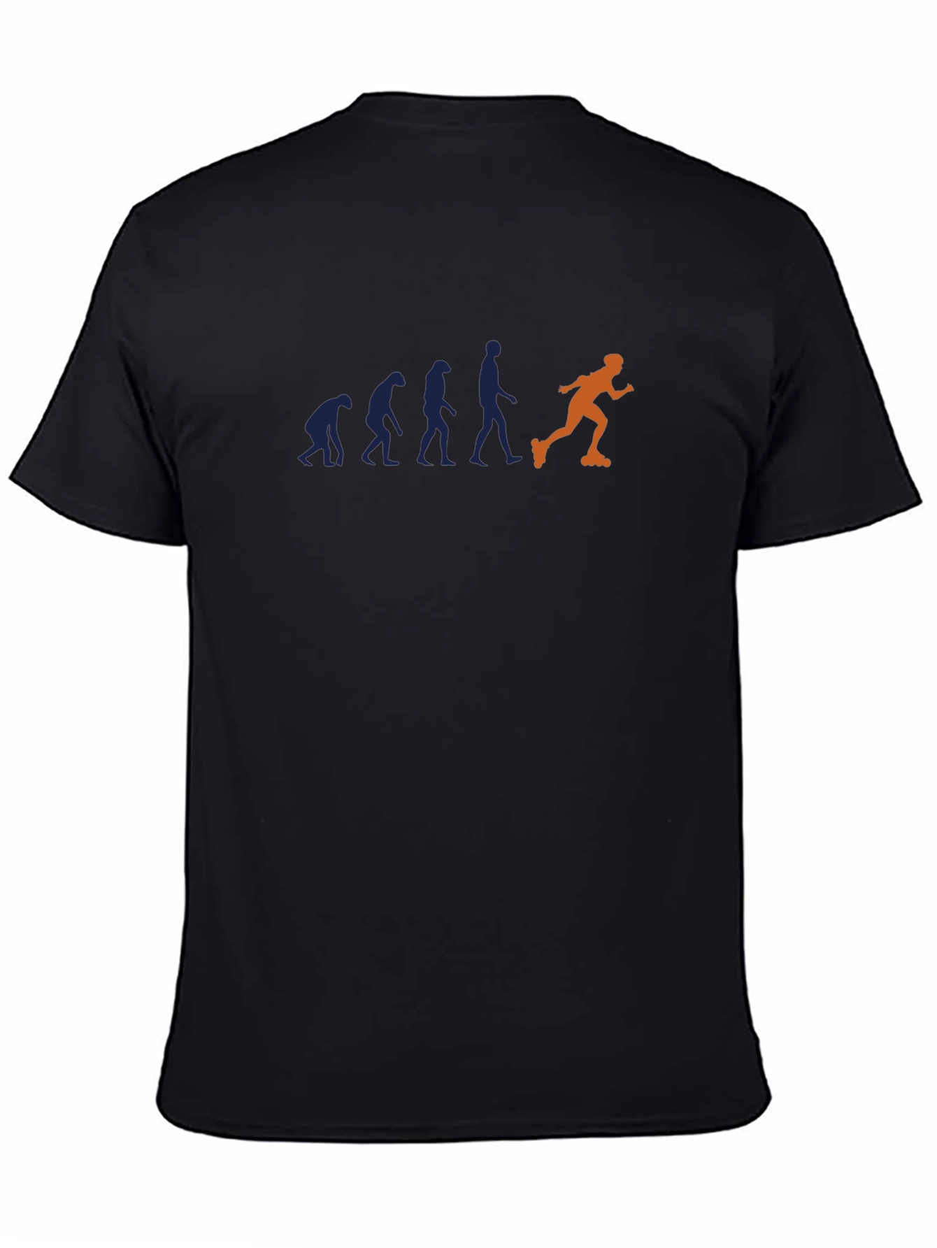 Black Evolution of Inline Skating Men's Black T-Shirt view 4