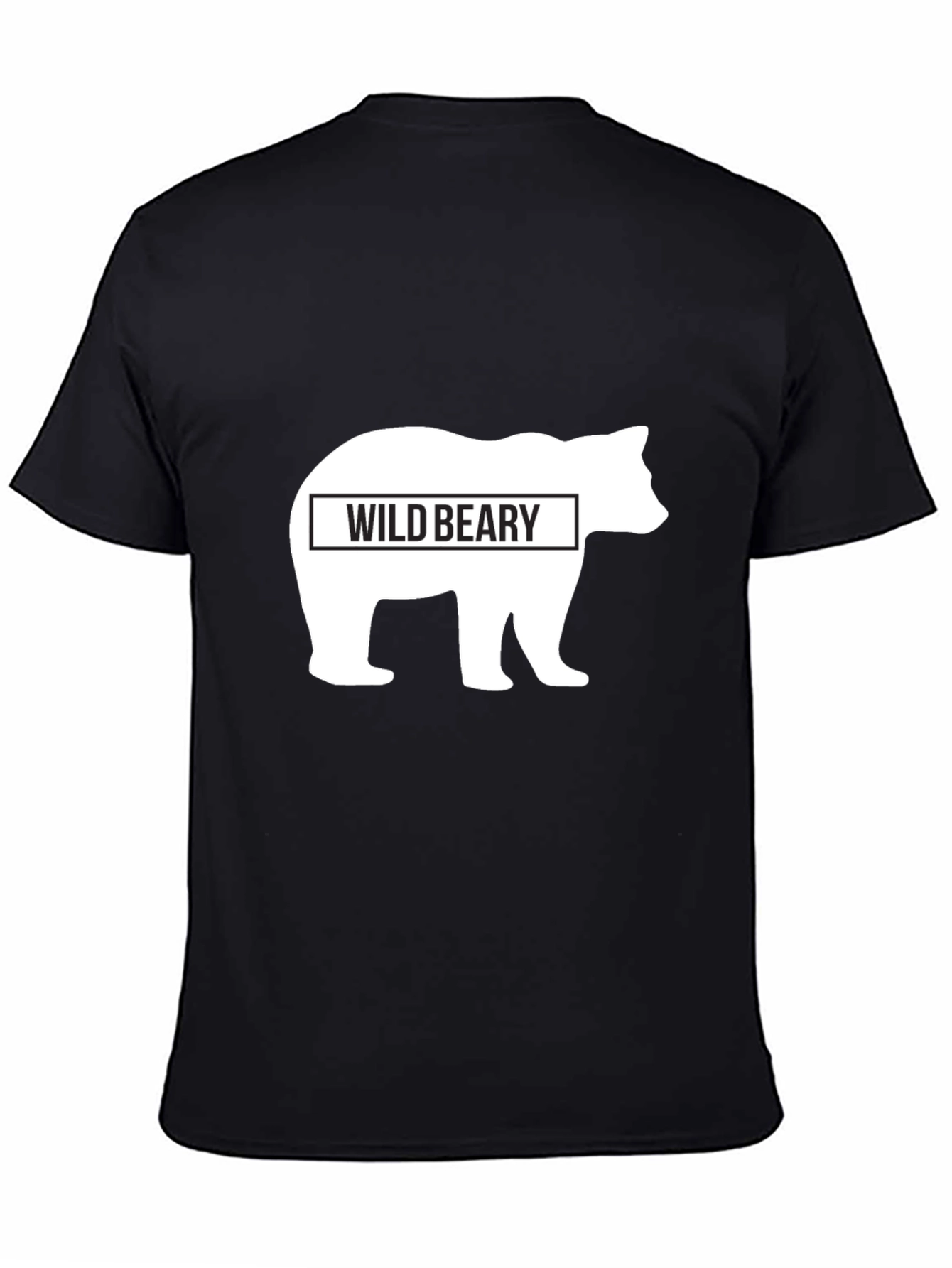 Black Wild Beary Graphic T-Shirt - Black Cotton Blend Casual Tee view 4