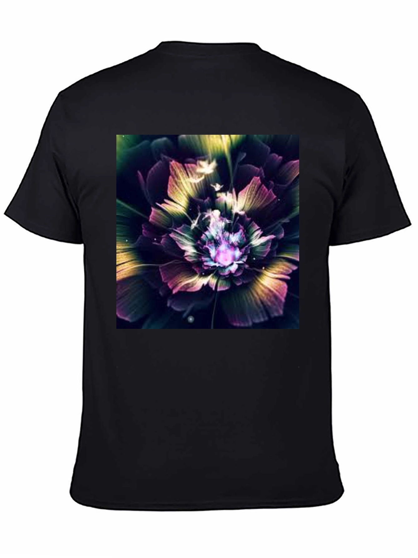Black Floral Fantasy Black Tee view 4