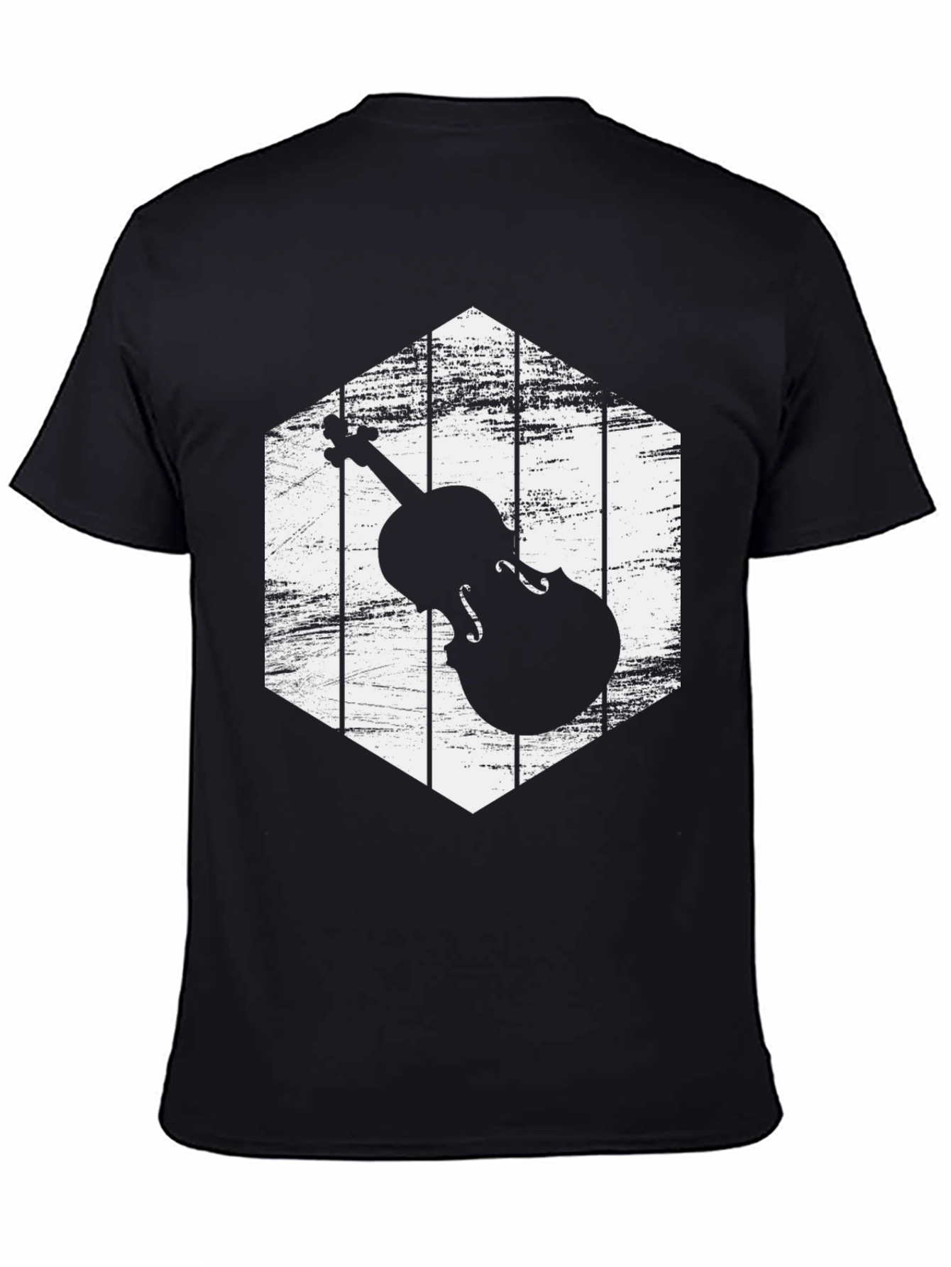 Black Violin Silhouette Graphic Tee view 4